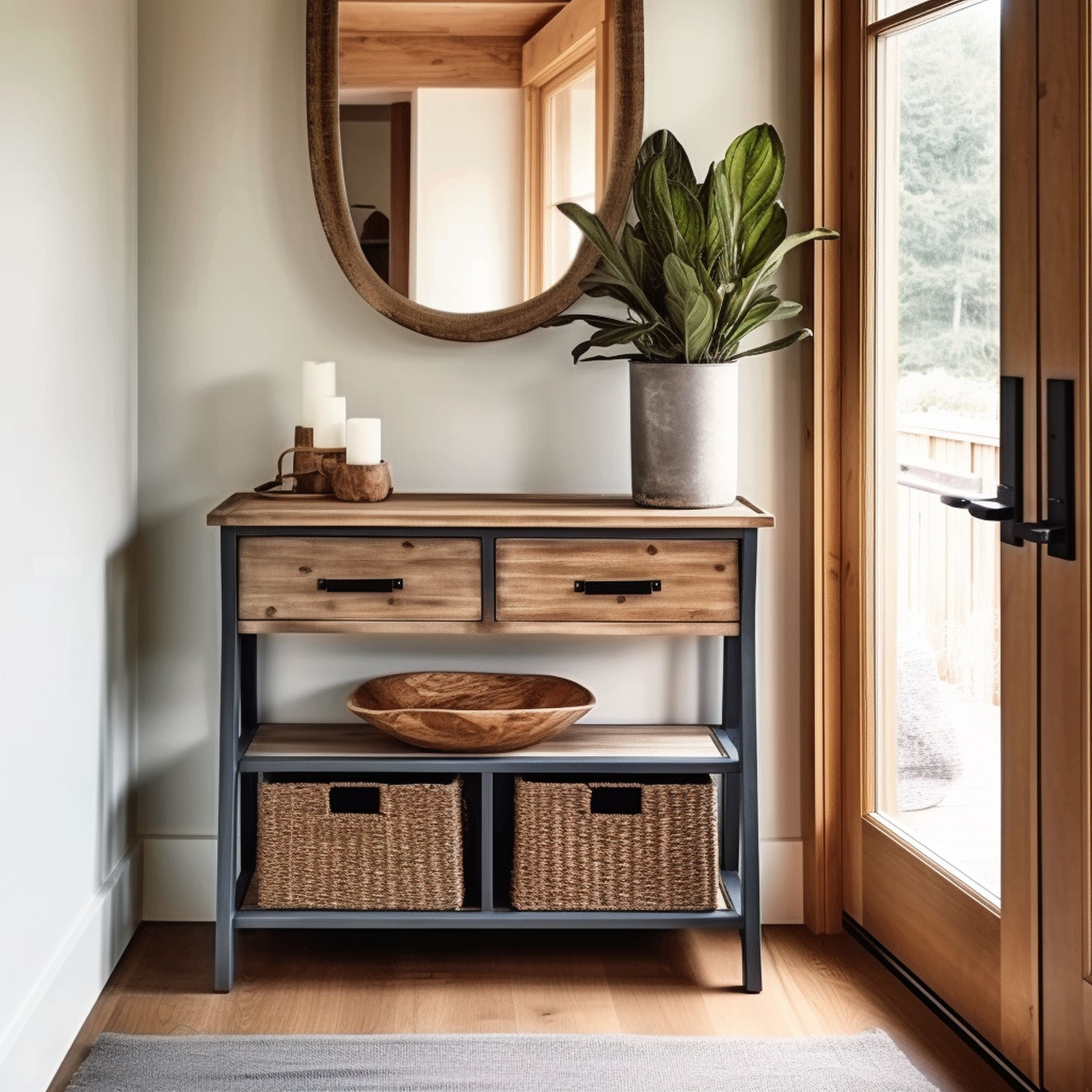 Entryway Console Table With Different Storage Options