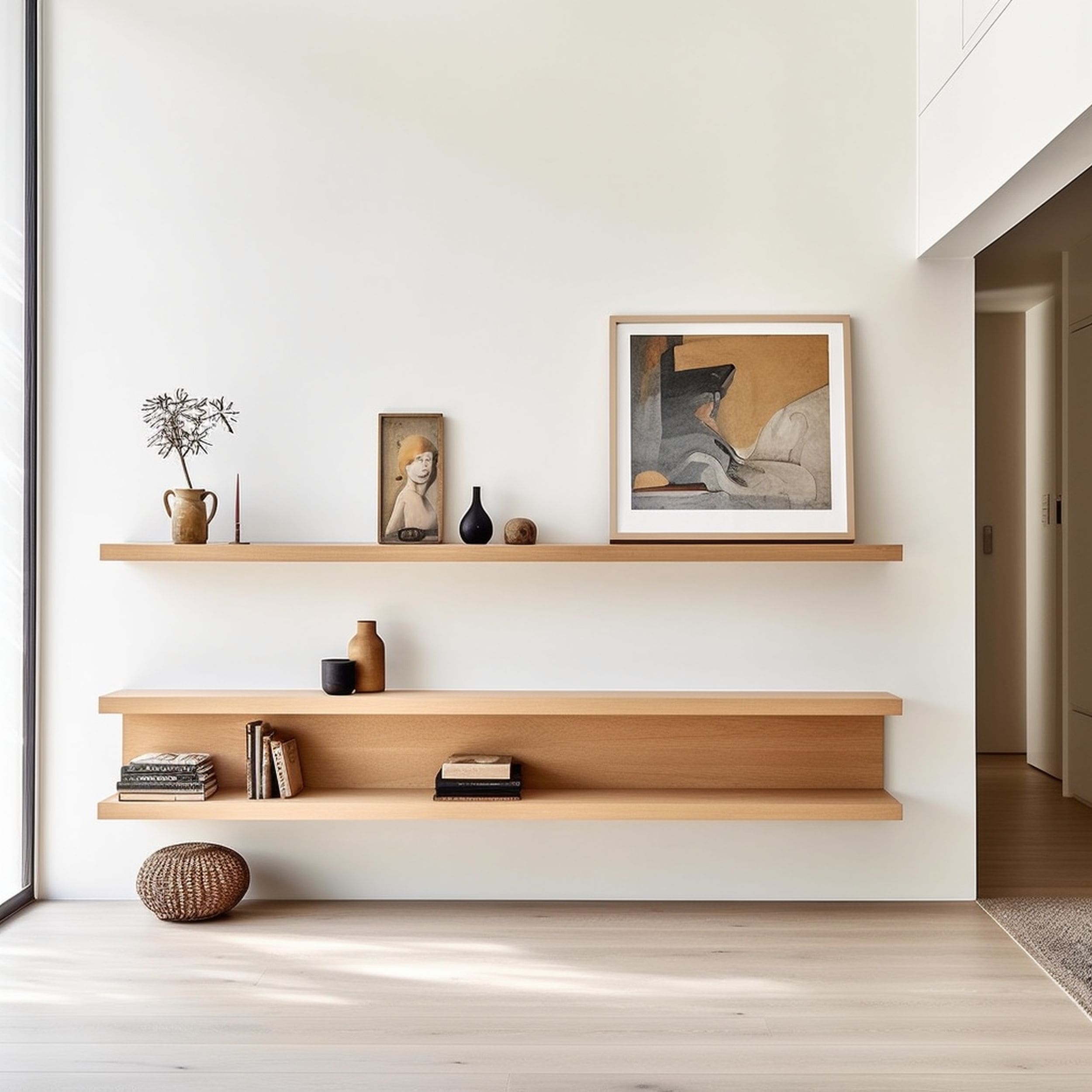 Minimalist Long Floating Shelves