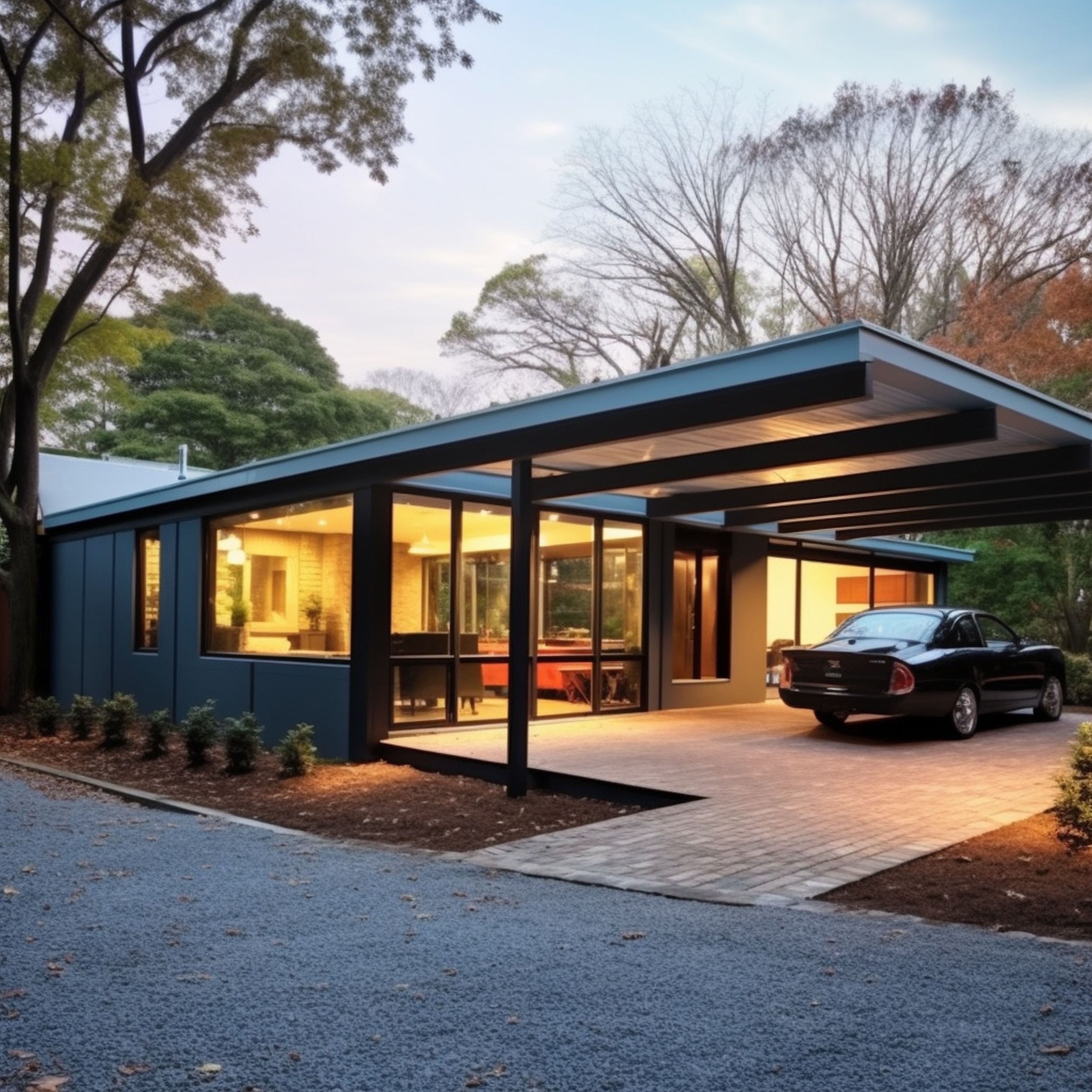 House With Carport Roof Extension