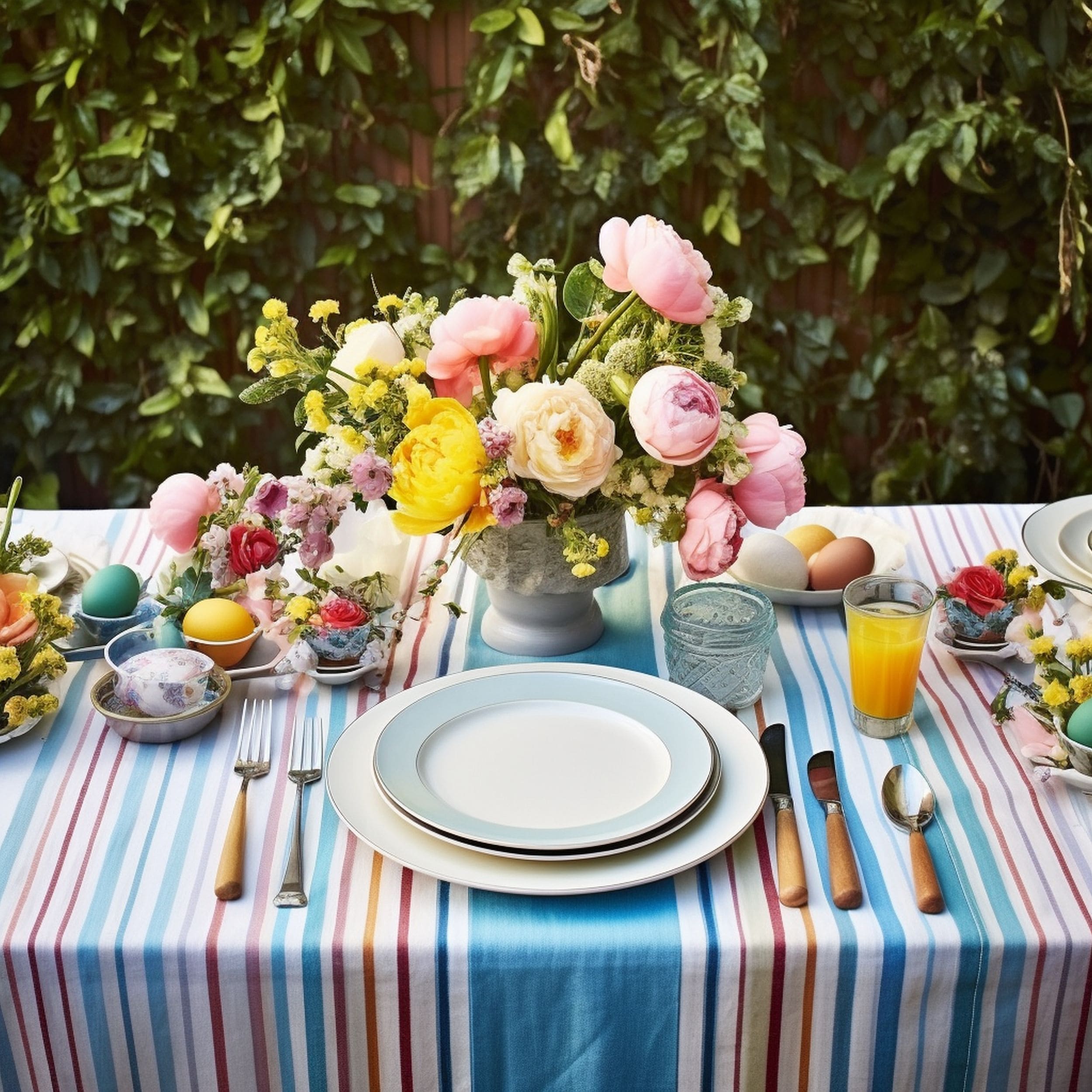 Outdoor Table Easter Flower Arrangement