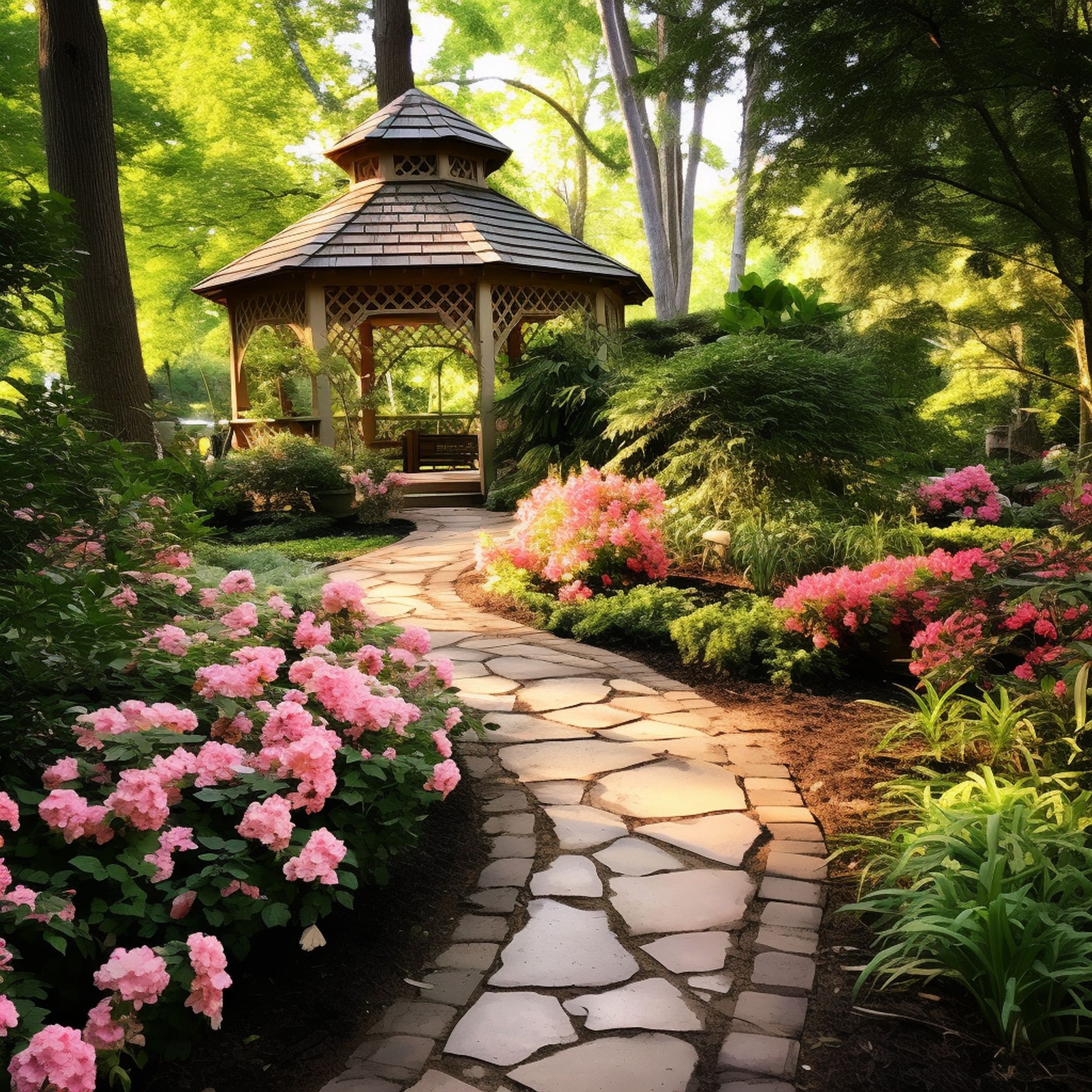 Gazebo Situated at the End of a Path