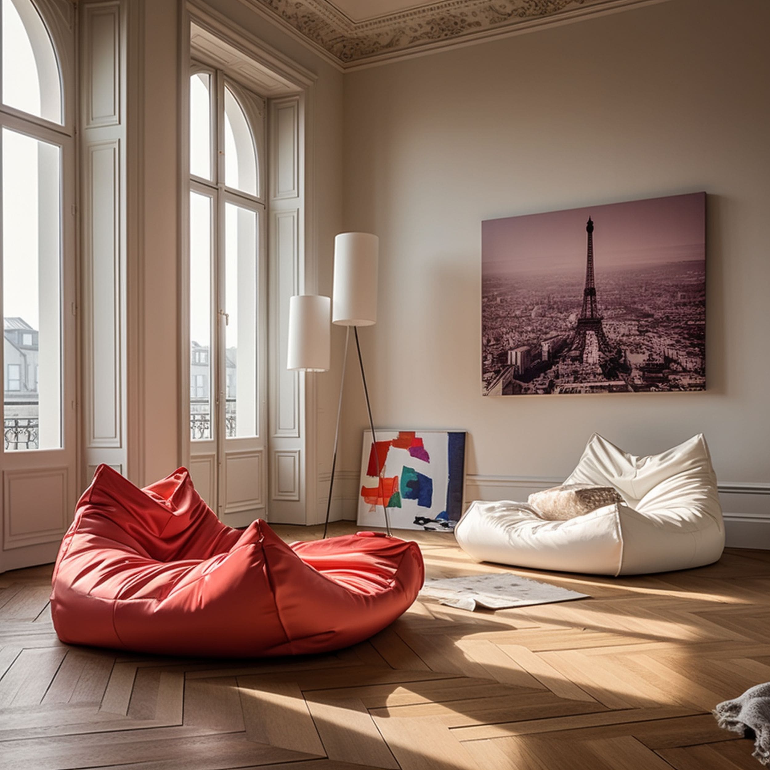 Cotton Bean Bag in French Style Apartment