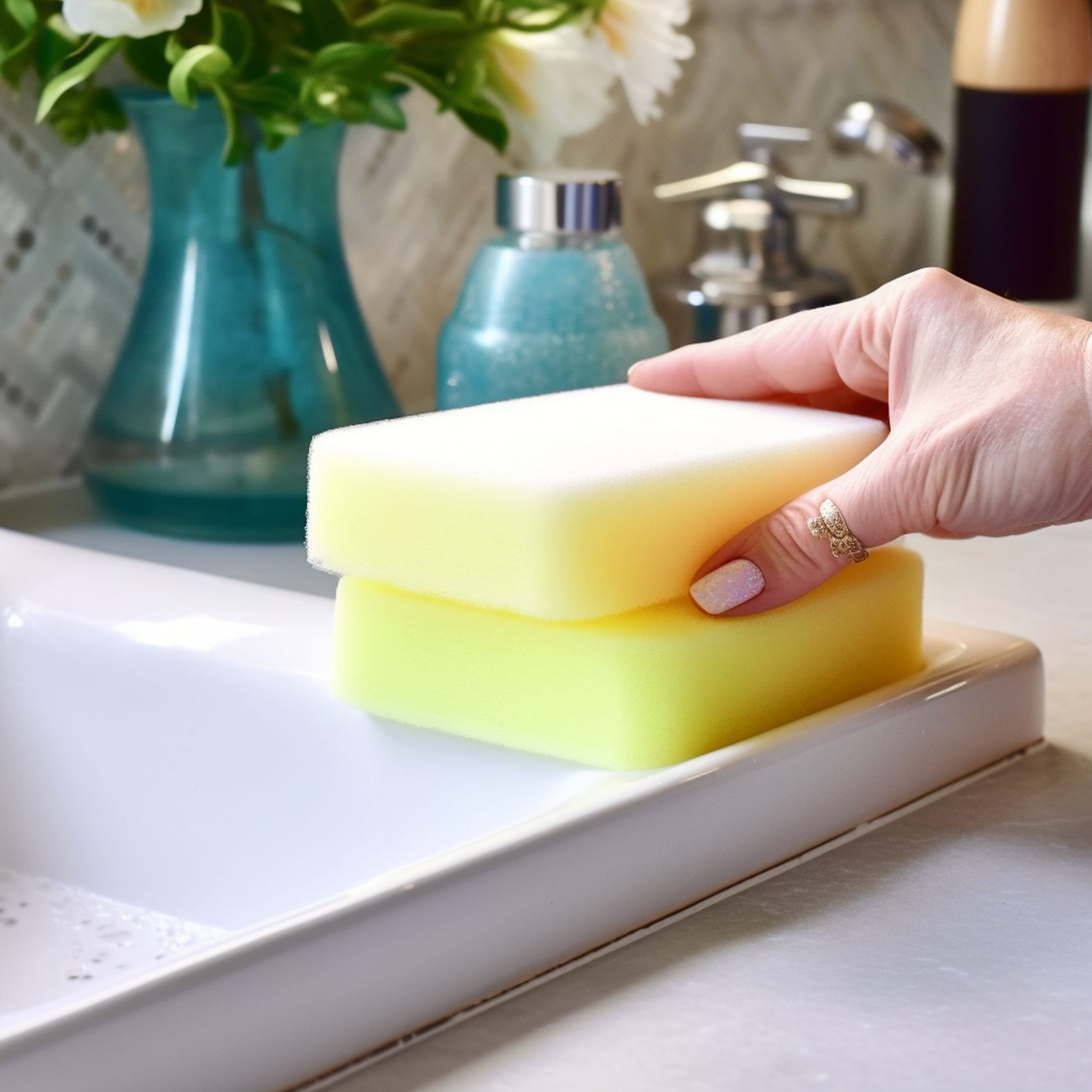 Old Sponge Reused for Placing Soap