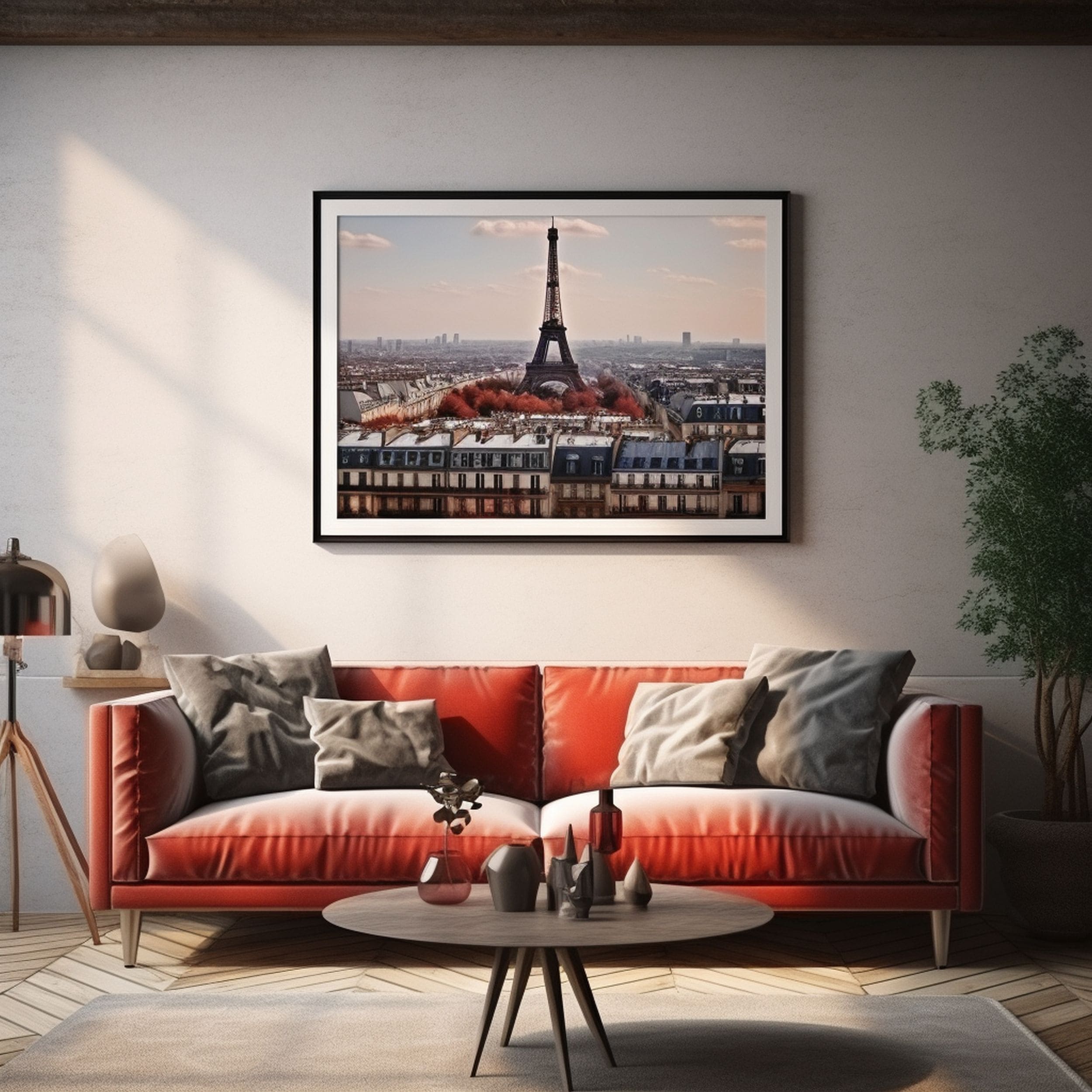 Modern Living Room With Mass Produced Artwork