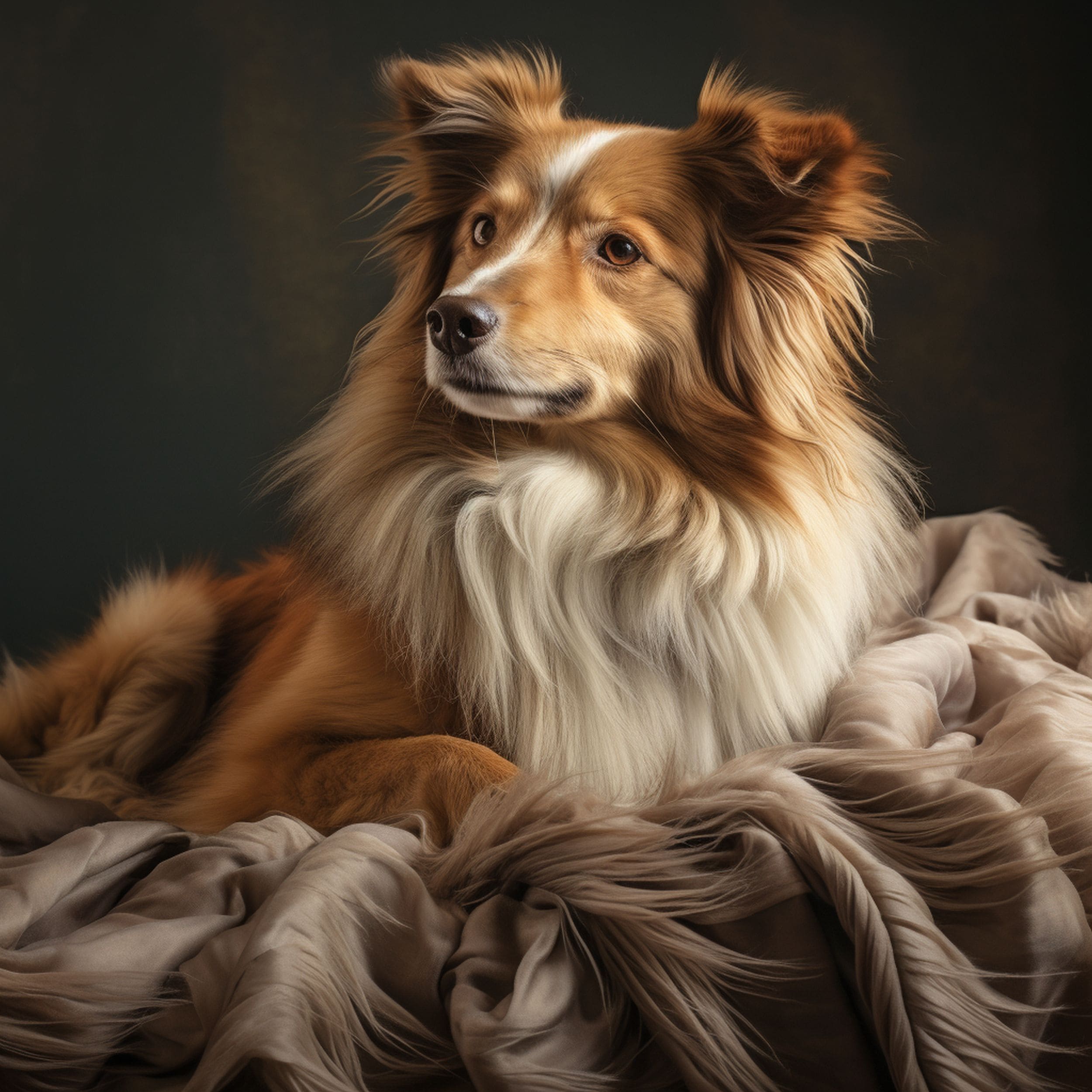 Dog Sitting on Old Sponge Reused for Pet Bed Filler