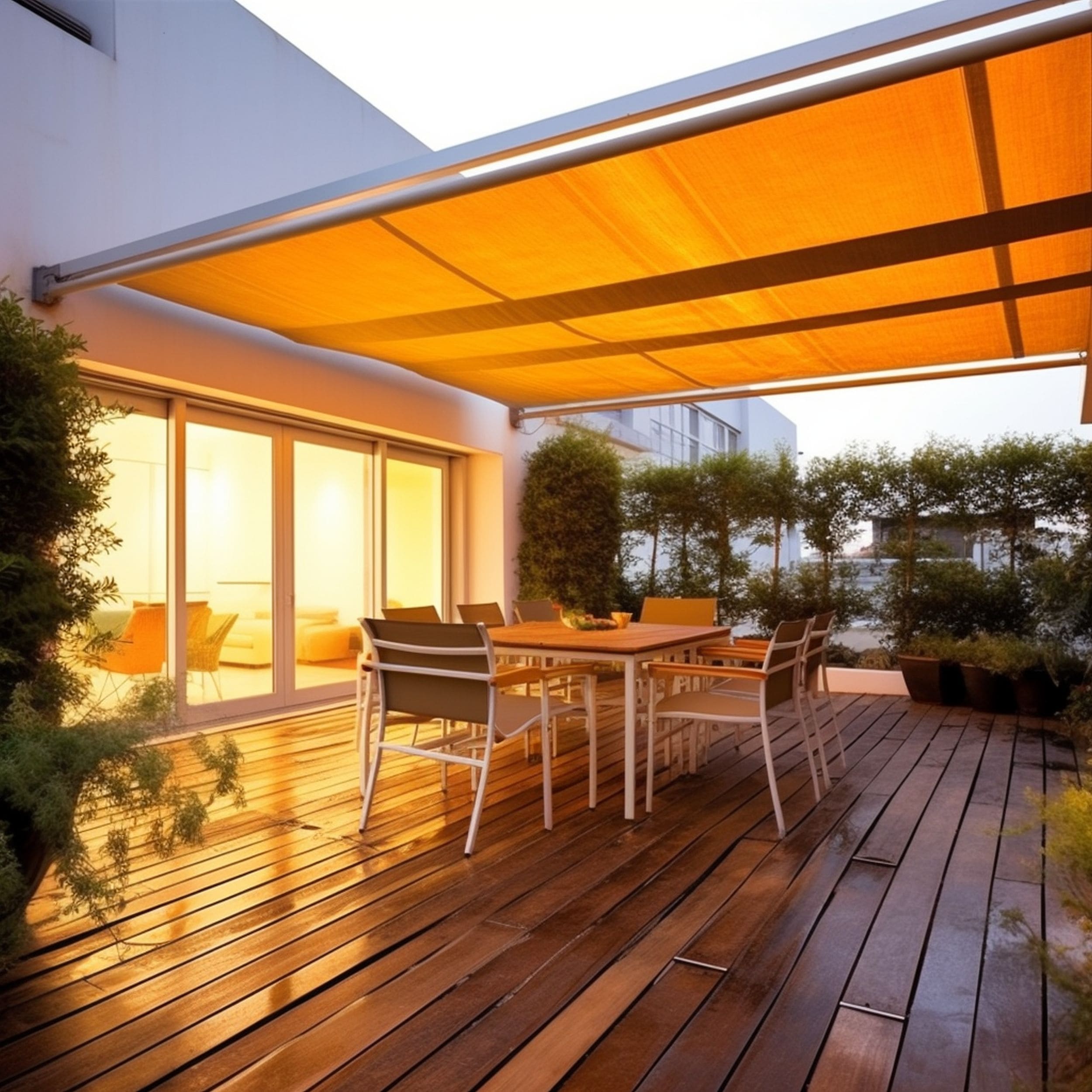 Retractable Yellow Patio Awning