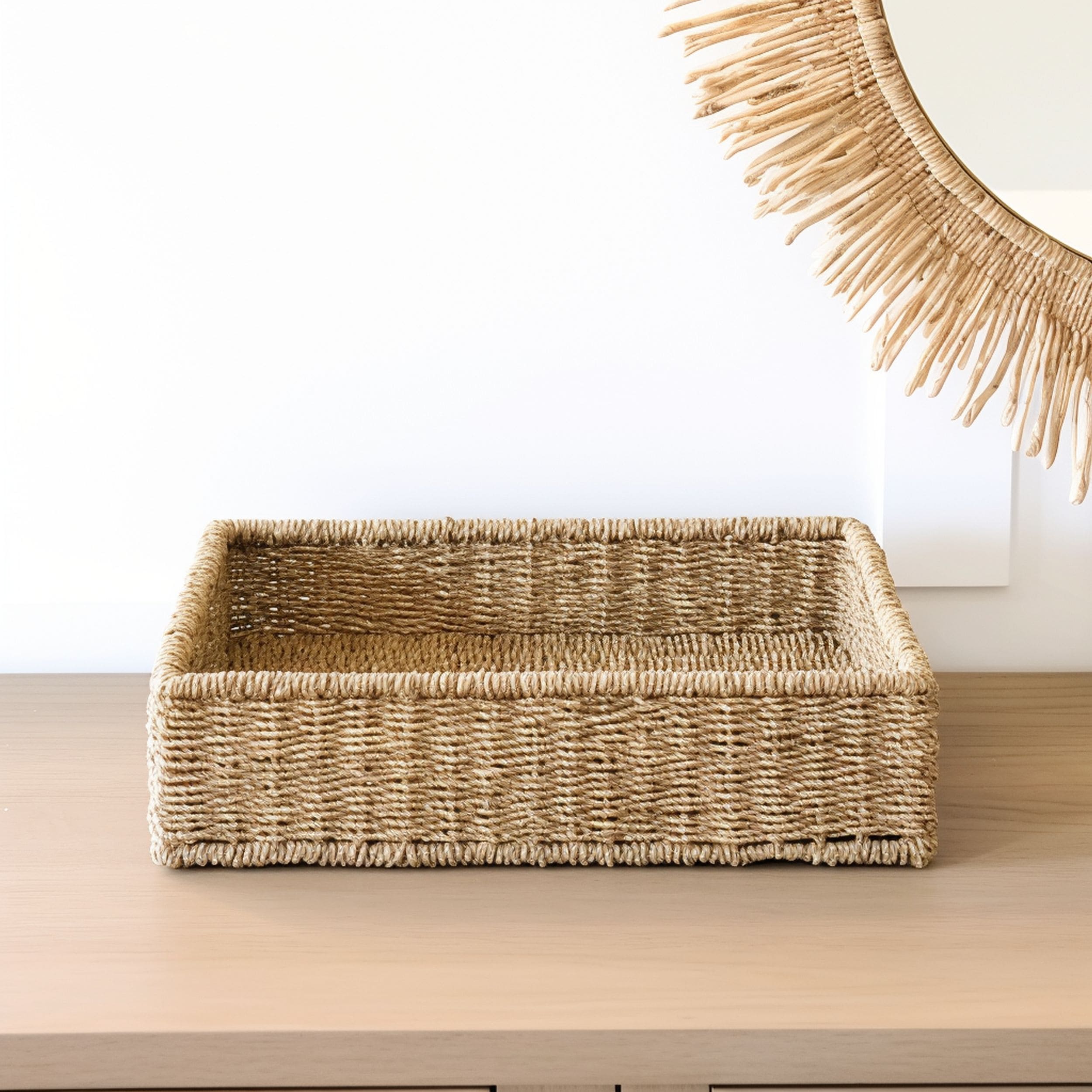 Woven Tray on Console Table