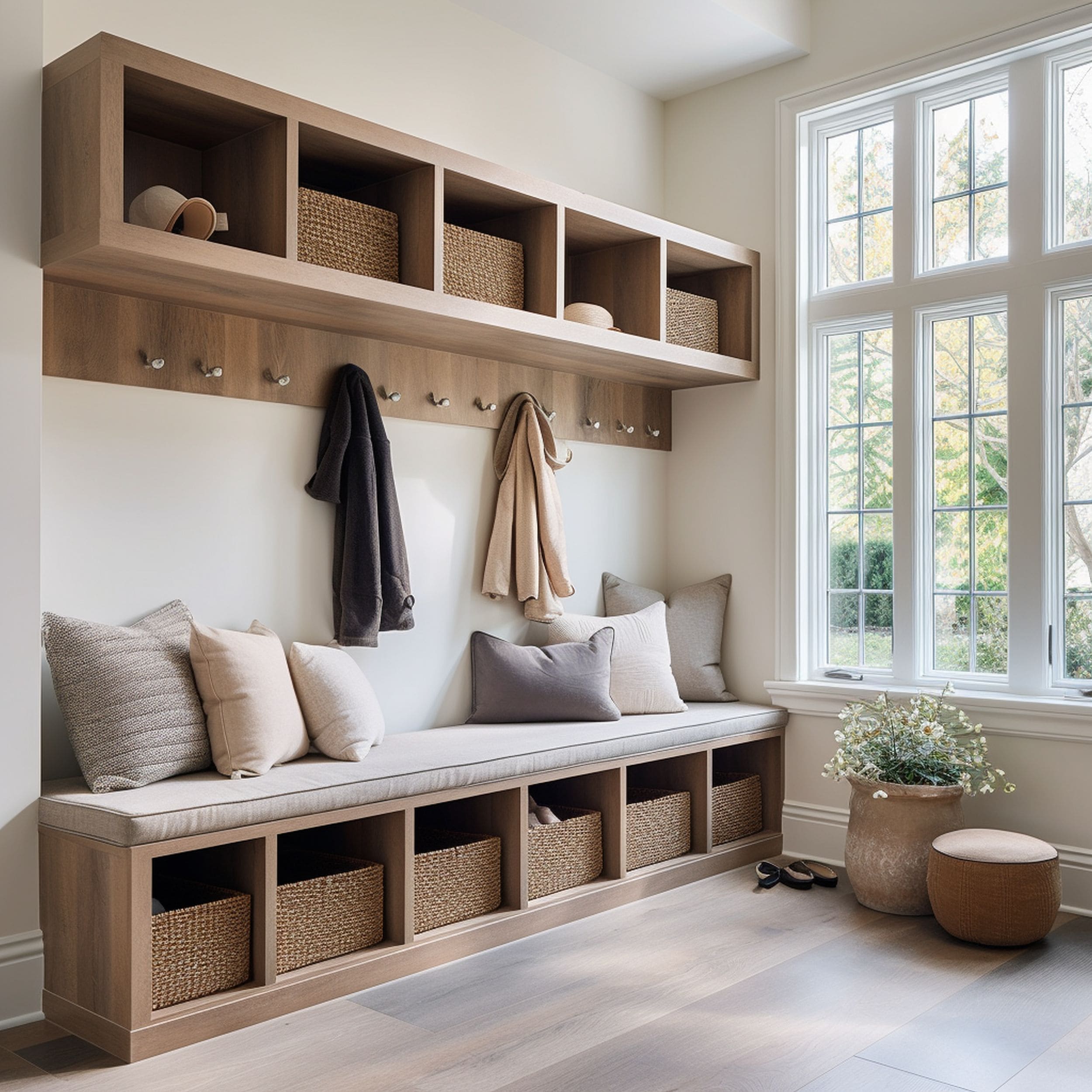 Mudroom With Storage Cubbies