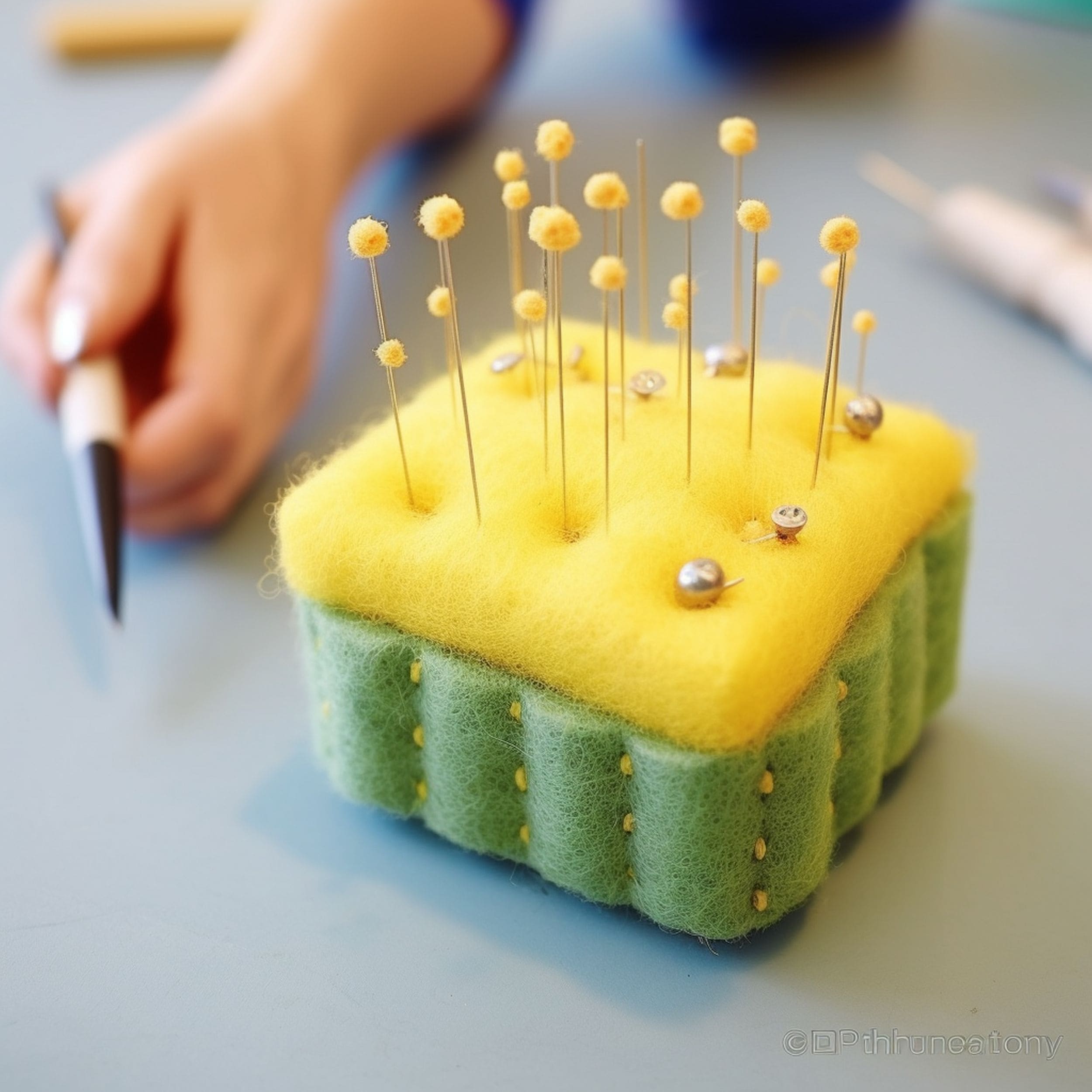 Old Sponge Reused as Pin Cushion