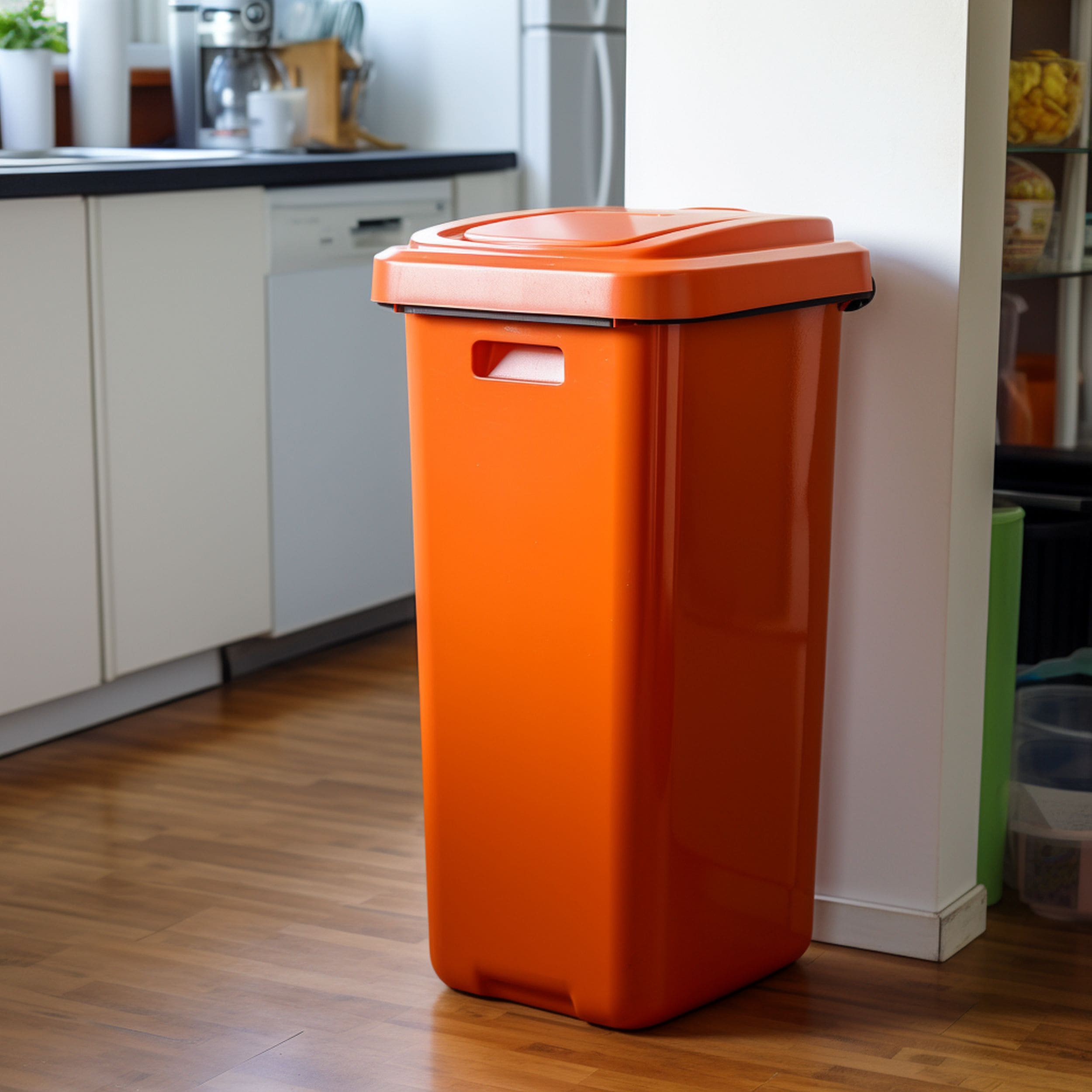 Orange Plastic Garbage Bin