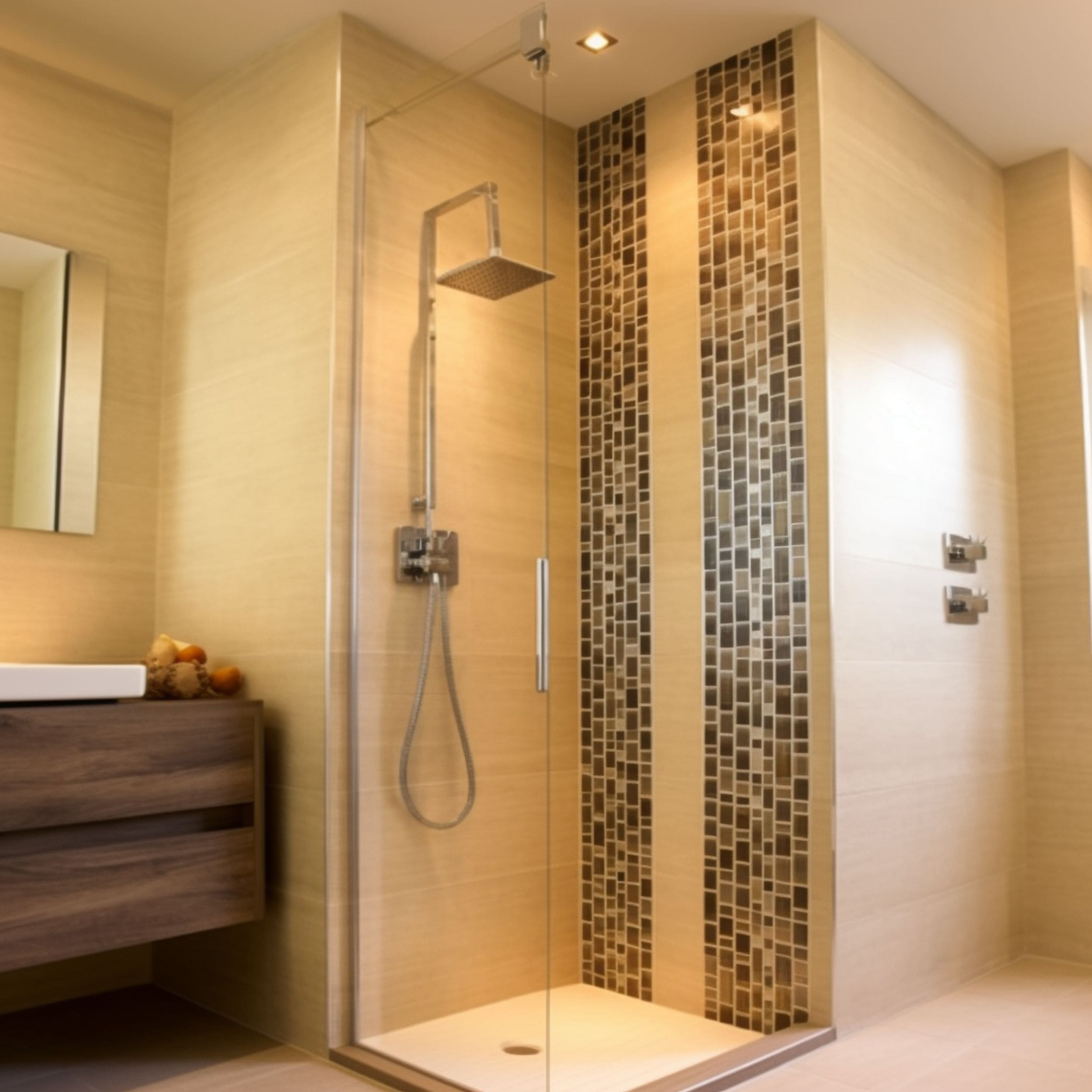 Double Strip Waterfall Shower Tile