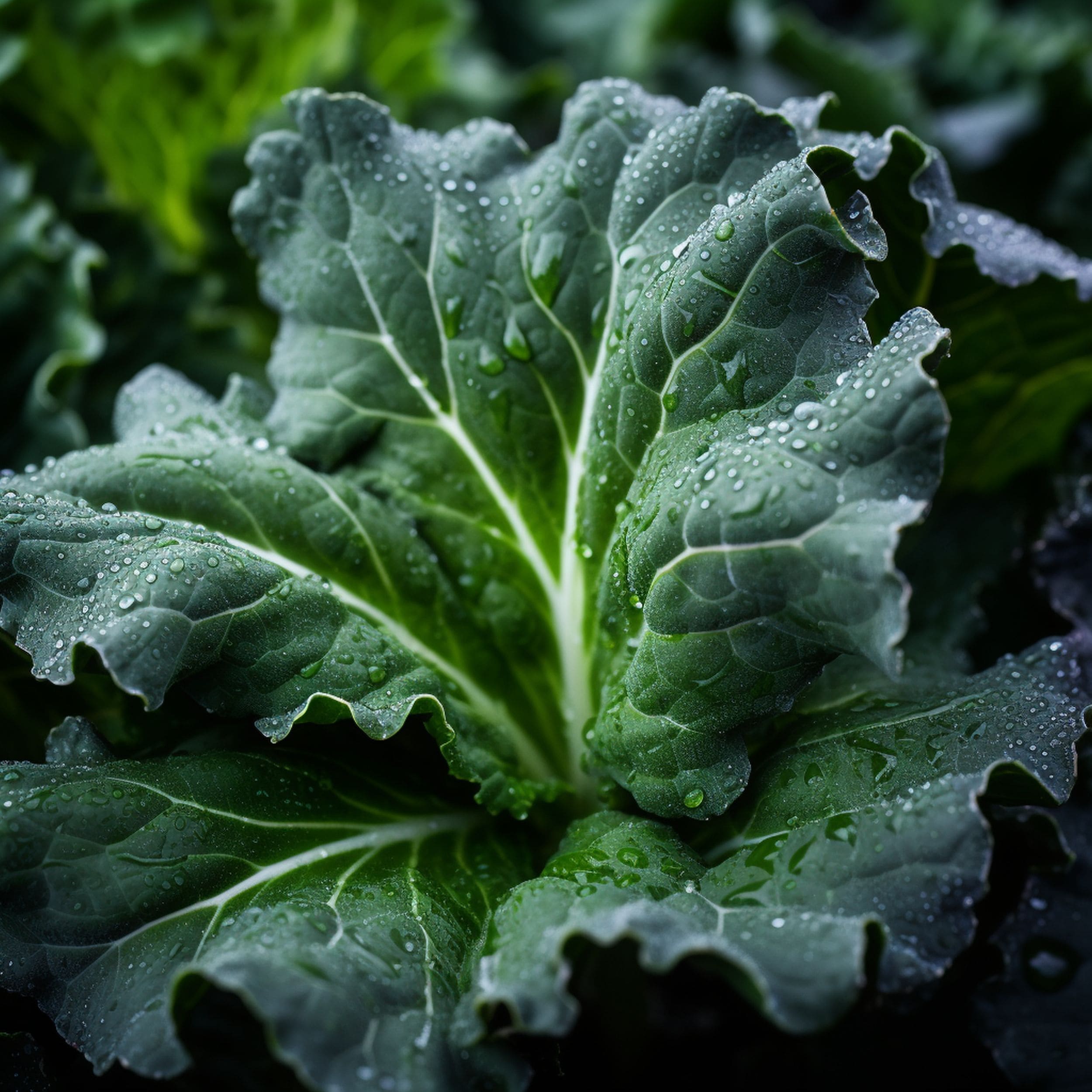 Close up of Kale Plant