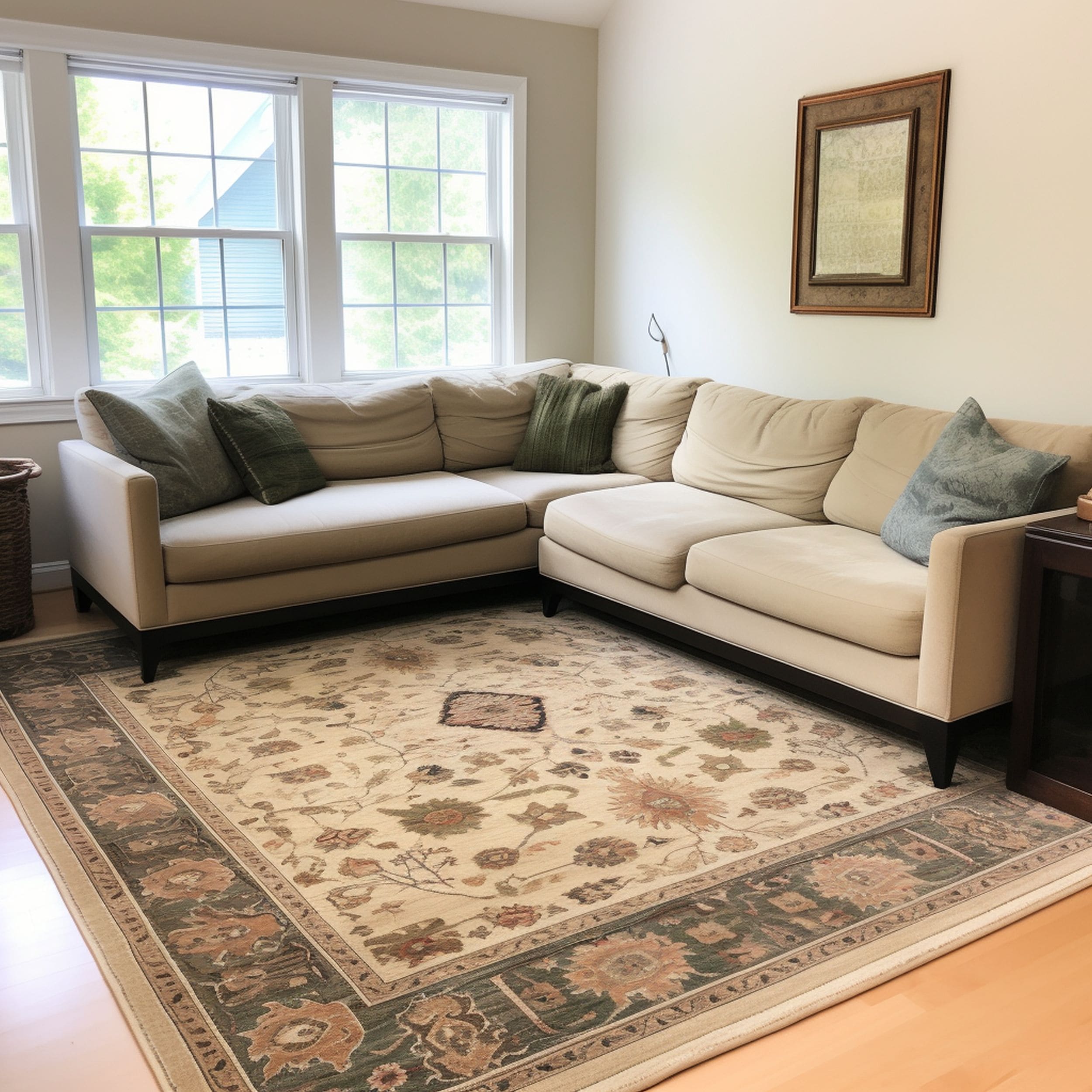 Large Area Rug in Small Living Room