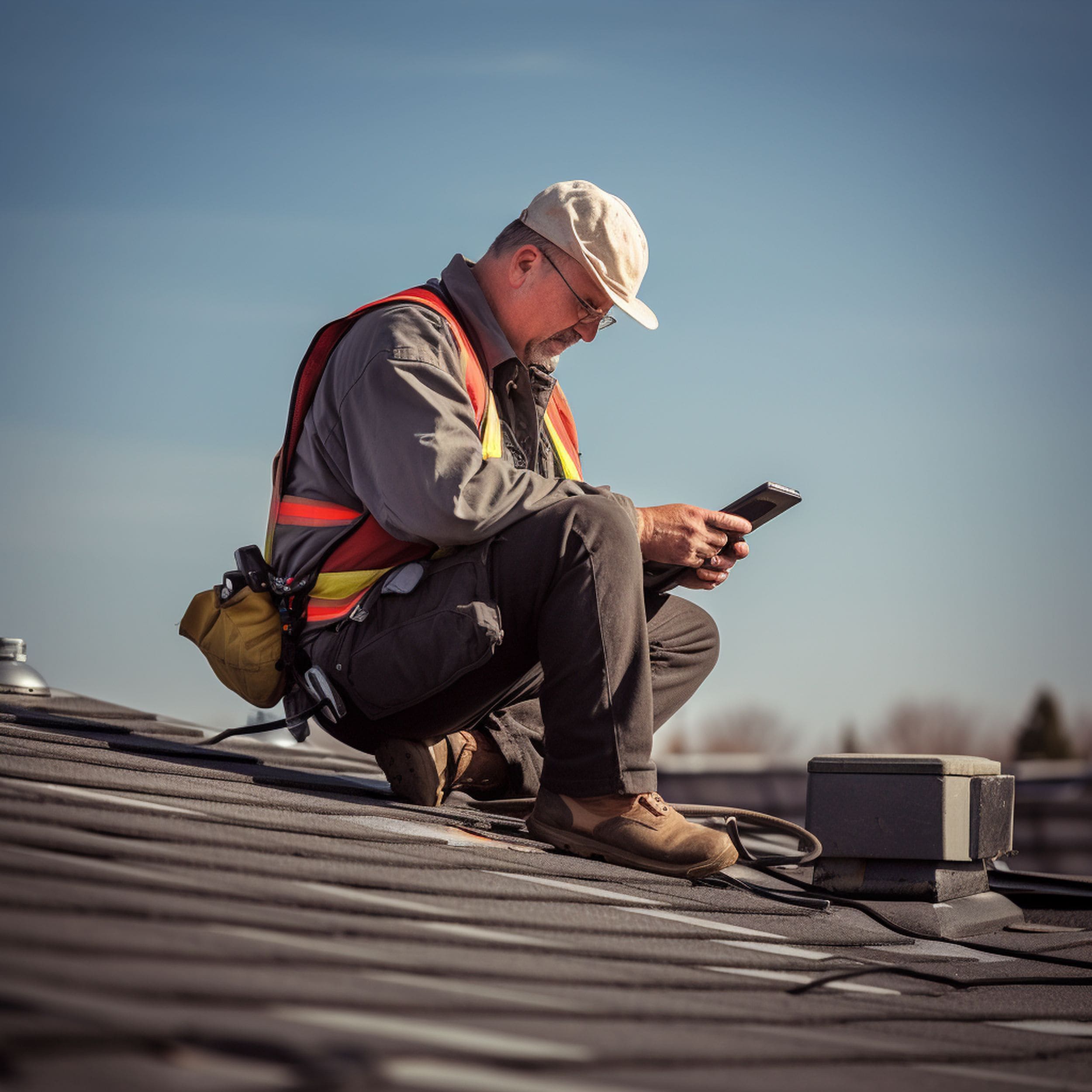 Roof Inspector on the Roof
