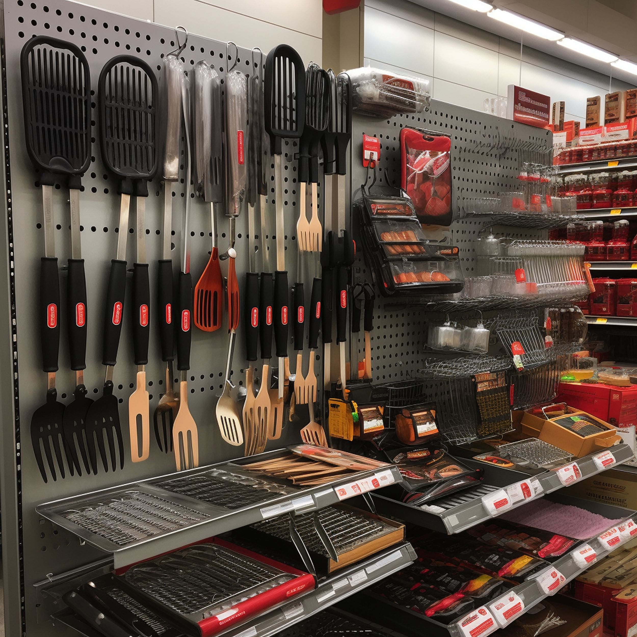 Grilling Accessories Section at Home Improvement Store