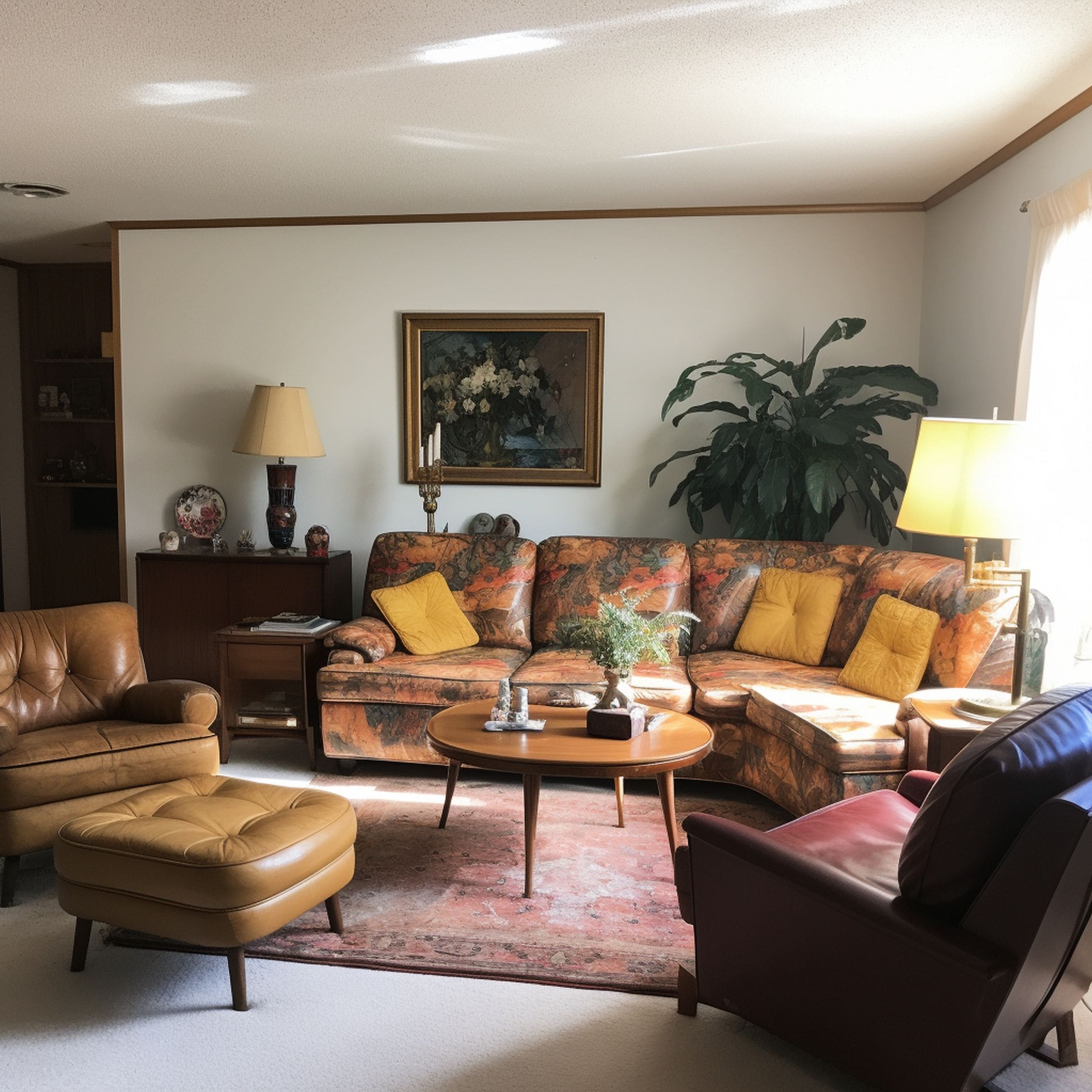 Old Couch in Traditional Living Room