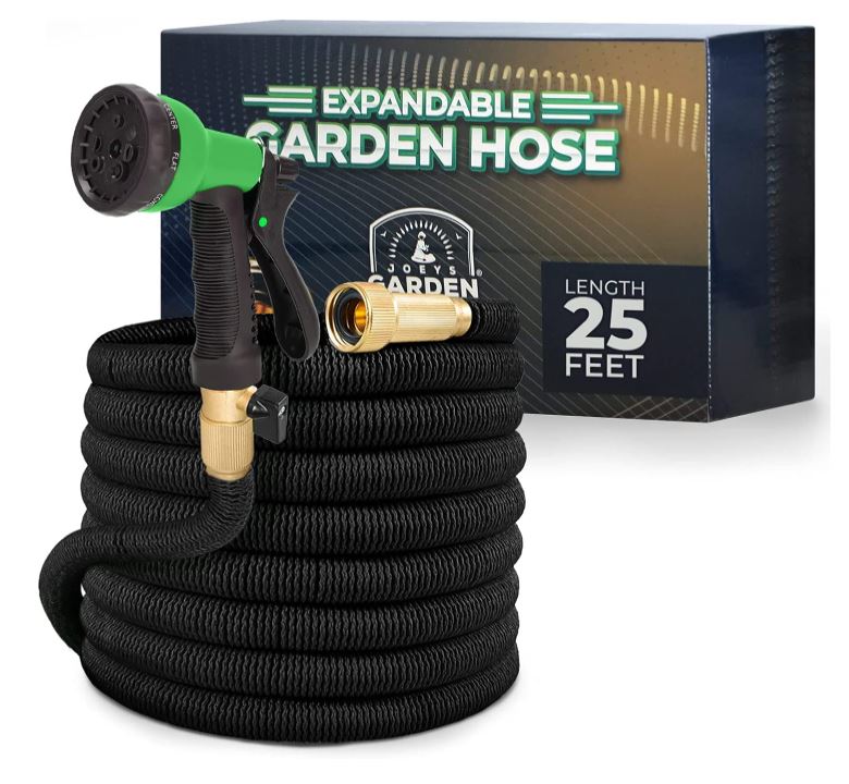 Joeys Garden Expandable Garden Hose With 8 Function Nozzle