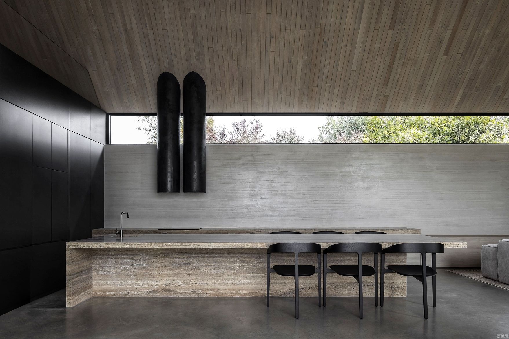 Ultra Minimalist Kitchen With Clerestory Windows