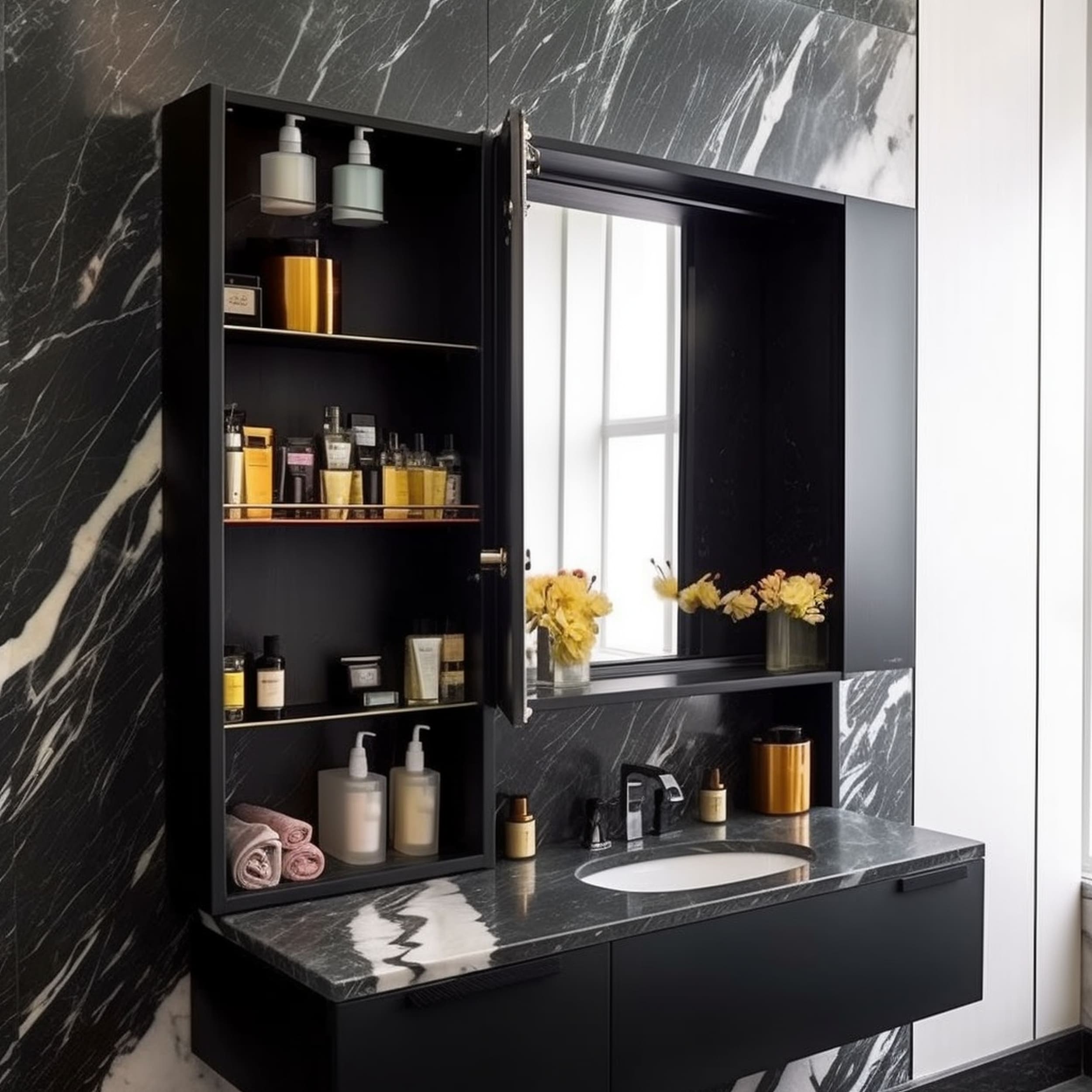 Luxurious Black Medicine Cabinet