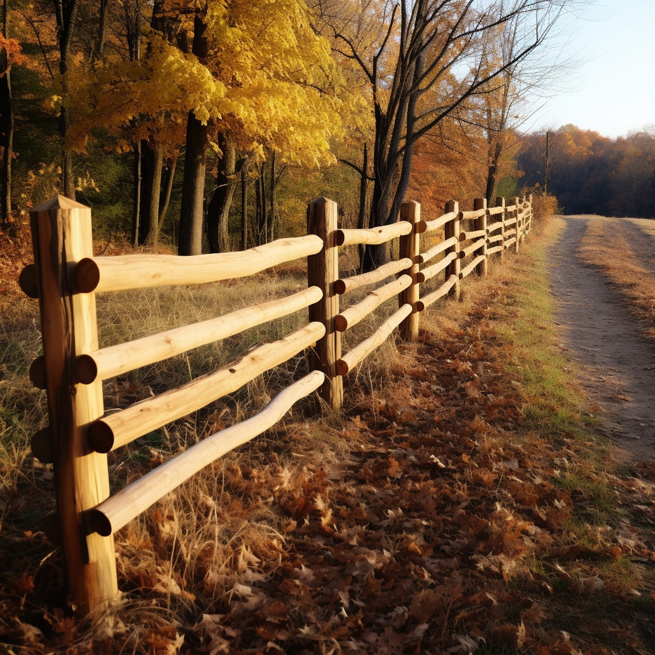 Round Split Rail Fence
