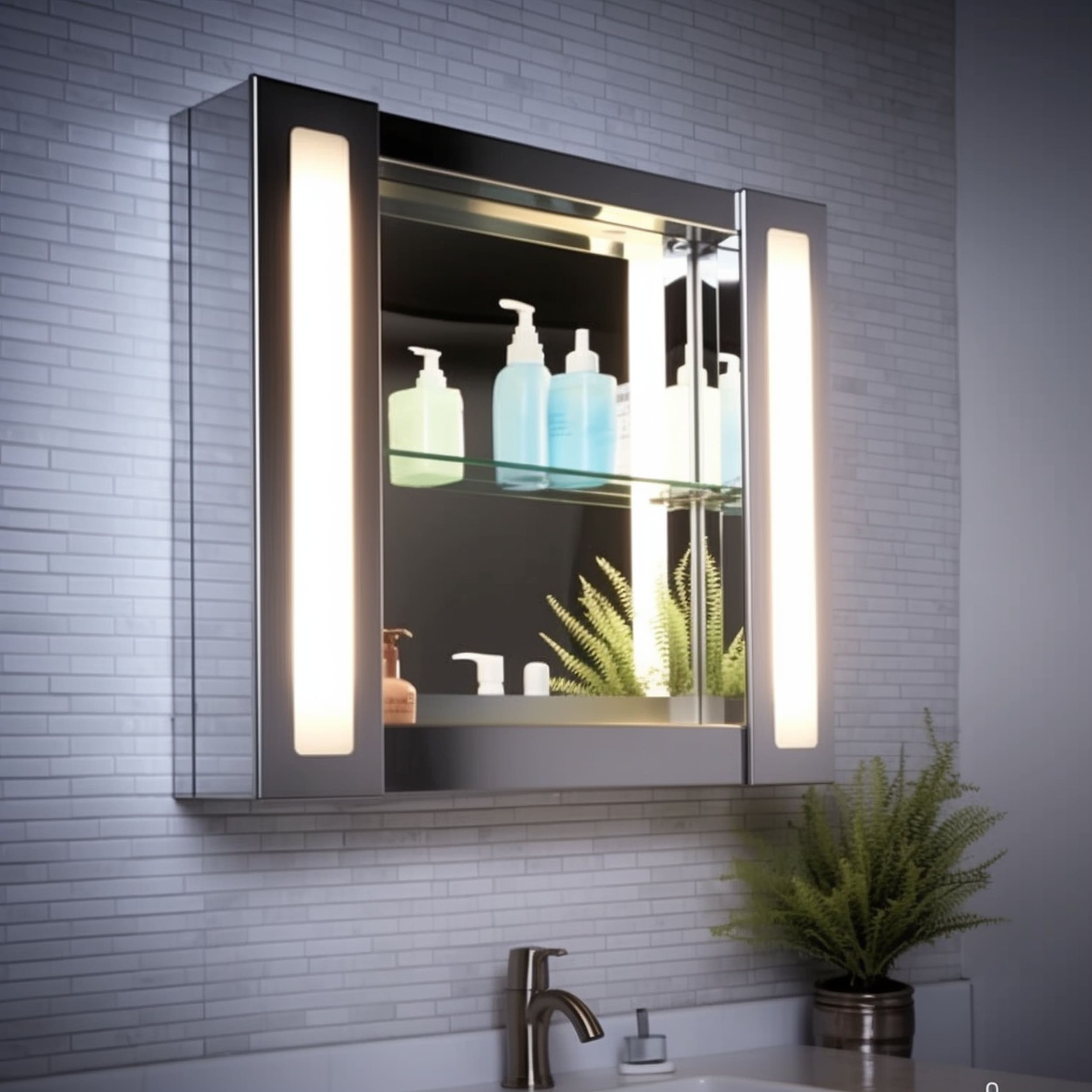 Medicine Cabinet With Incorporated LED Lights