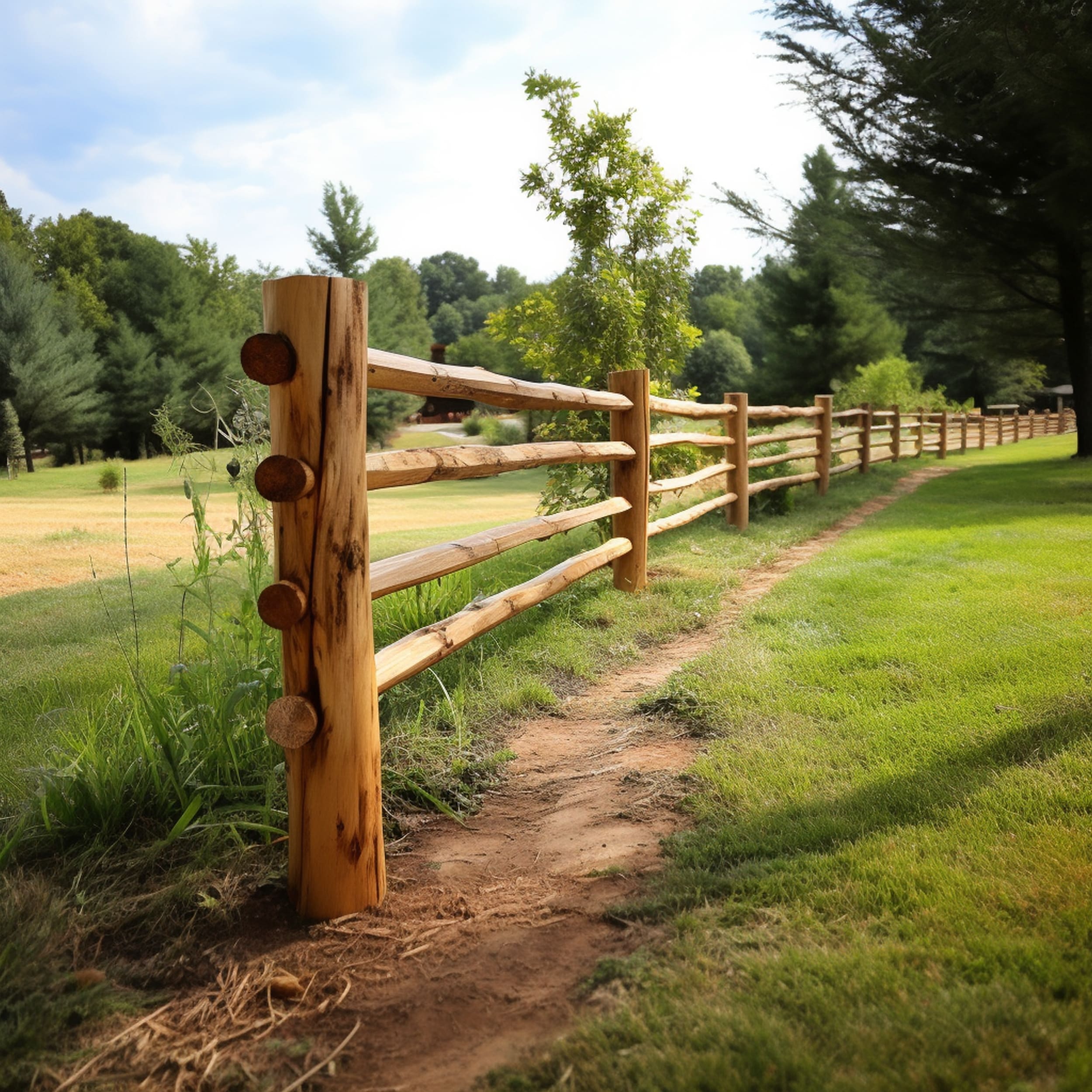 Cedar Wood Split Rail Fence