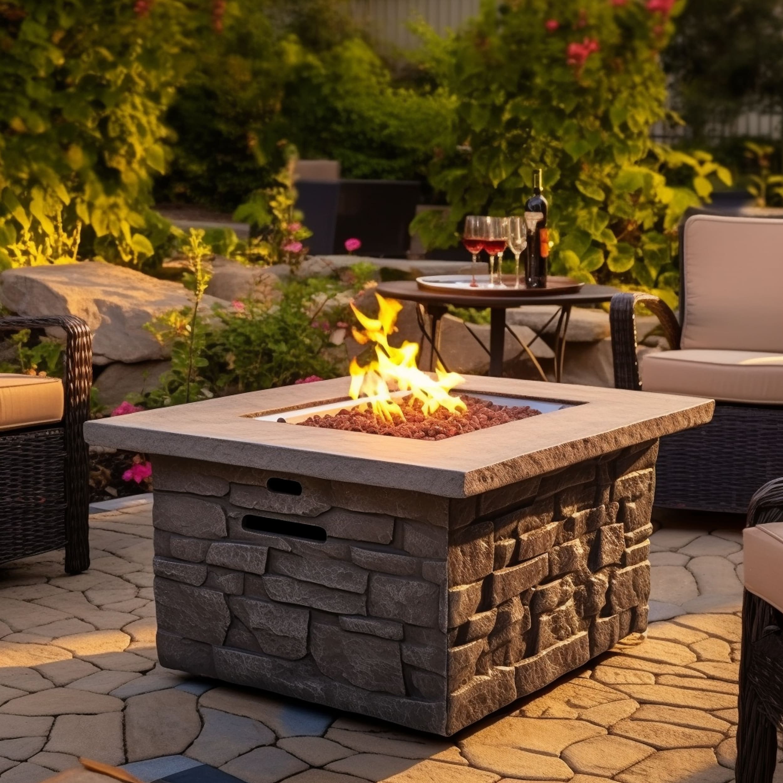 Propane Fire Pit on a Patio