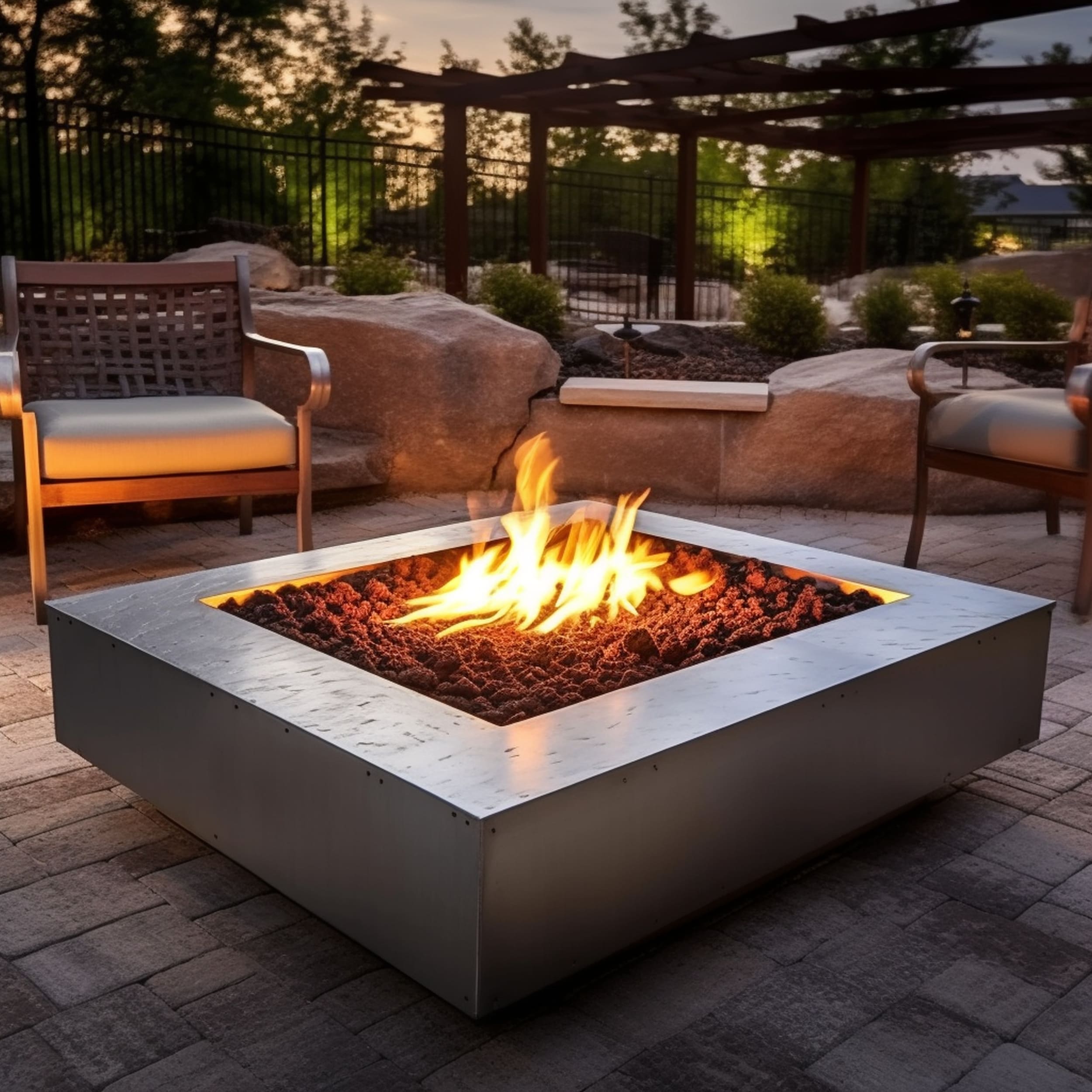 Natural Gas Fire Pit on a Patio