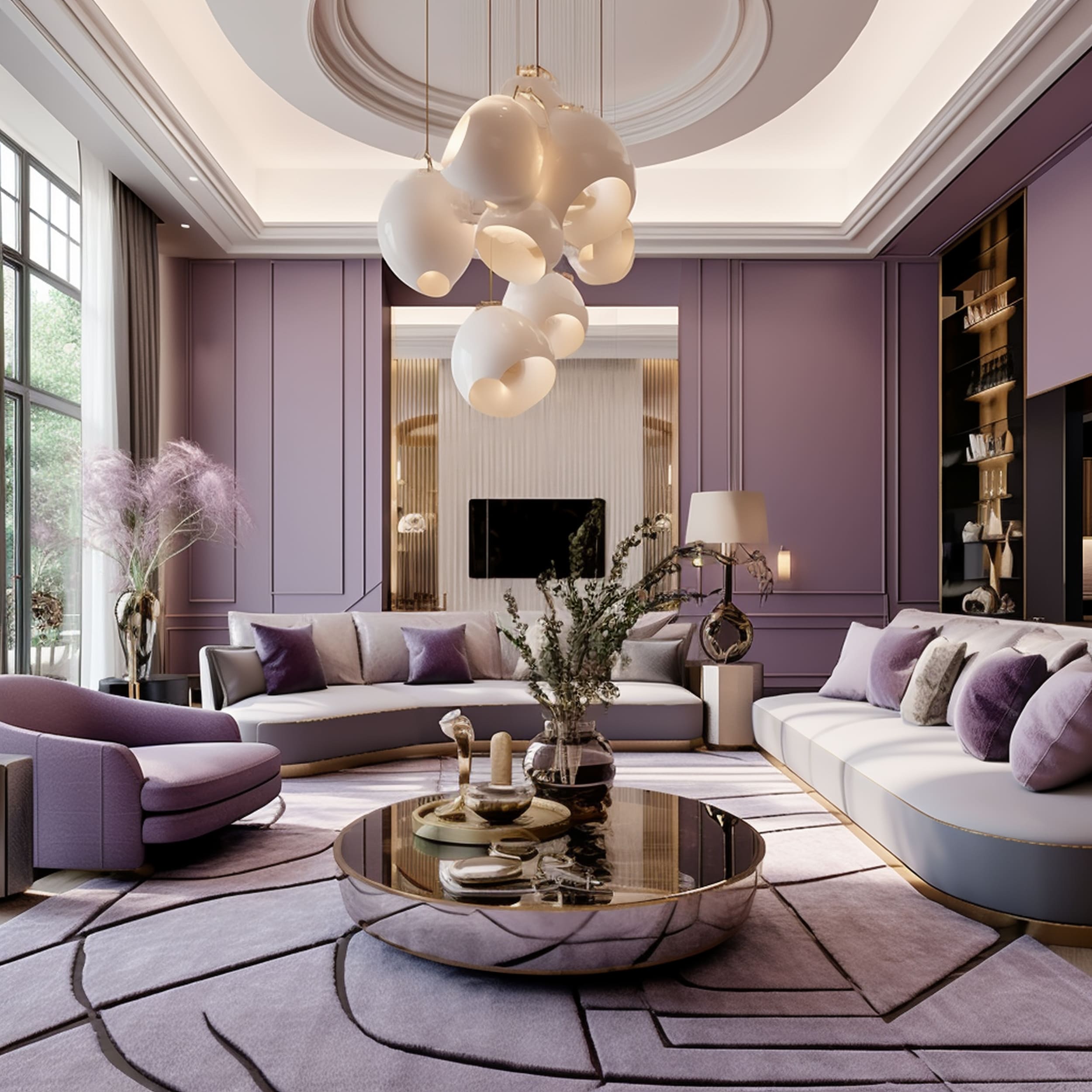 Luxurious Lilac Purple With Gold Accents