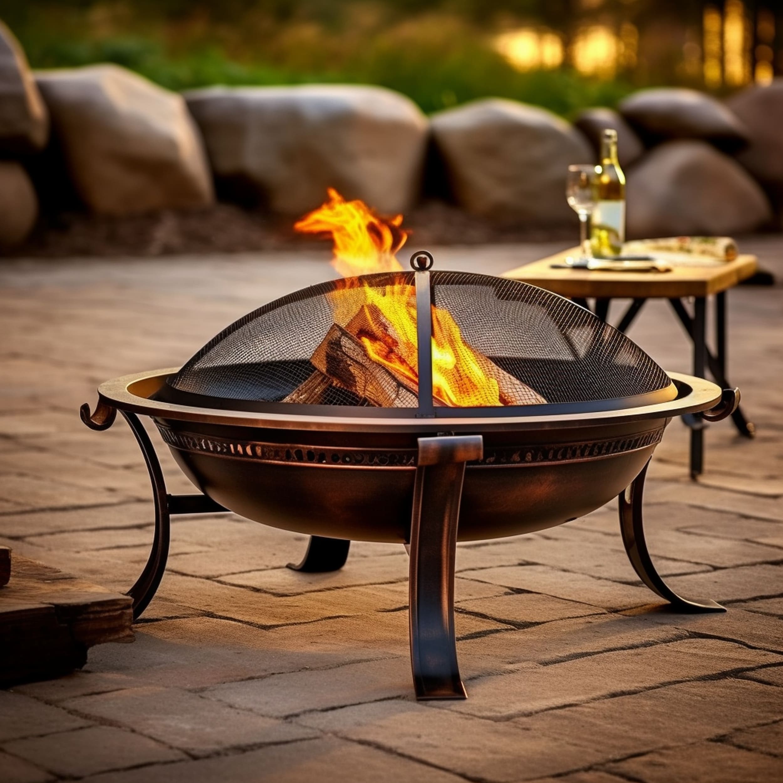Camping Fire Pit on a Patio