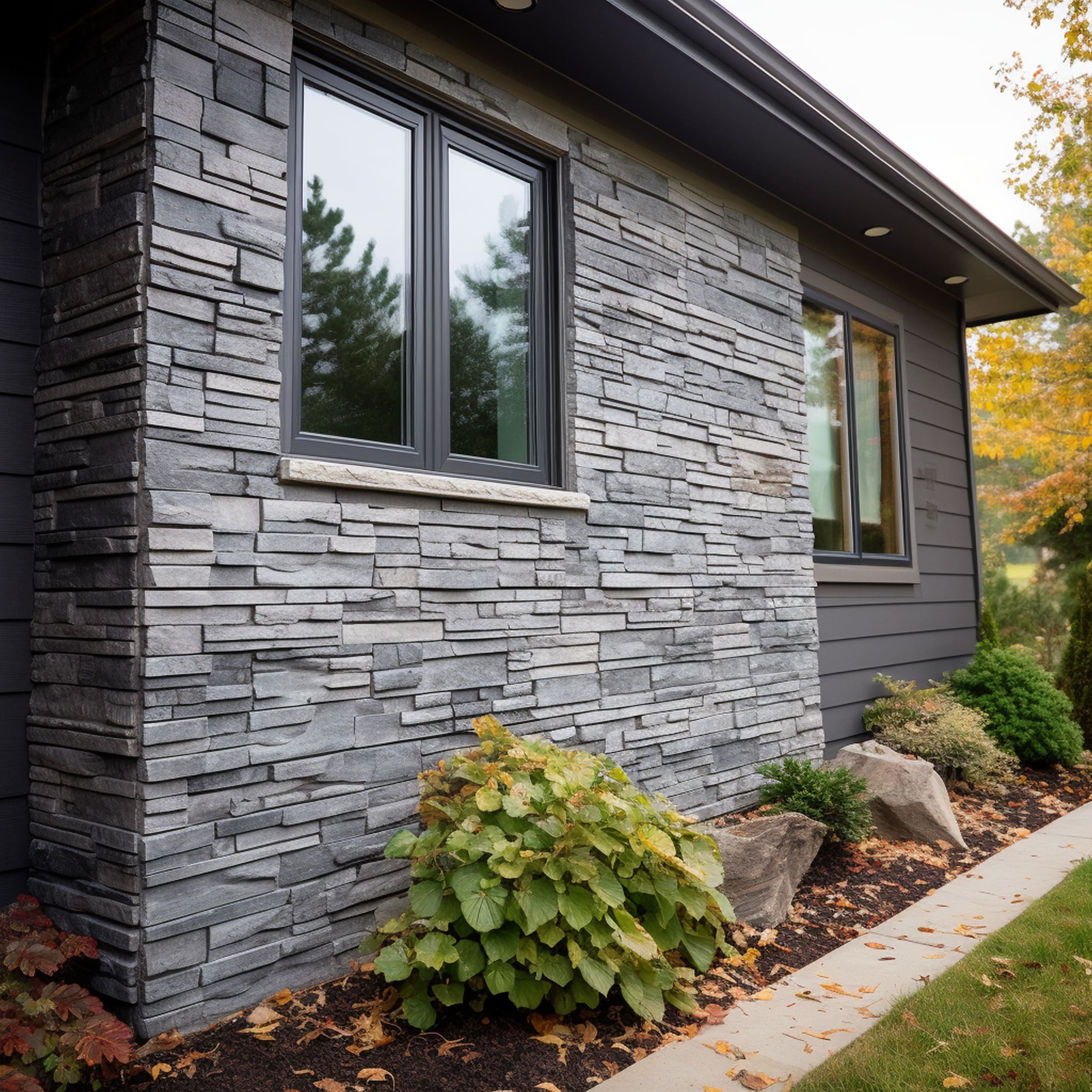 House With Faux Stone Siding