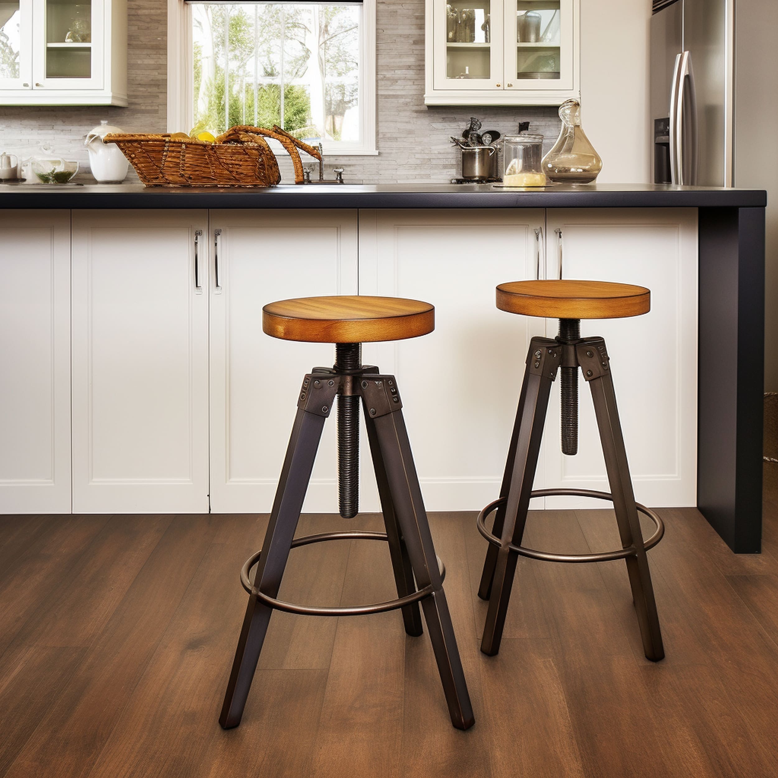 Modern Kitchen With Tripod Style Bar Stools