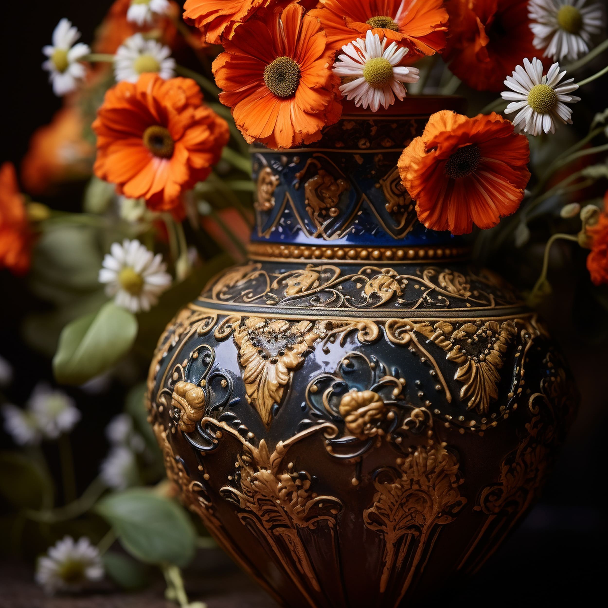 Amphora Vase With Flowers