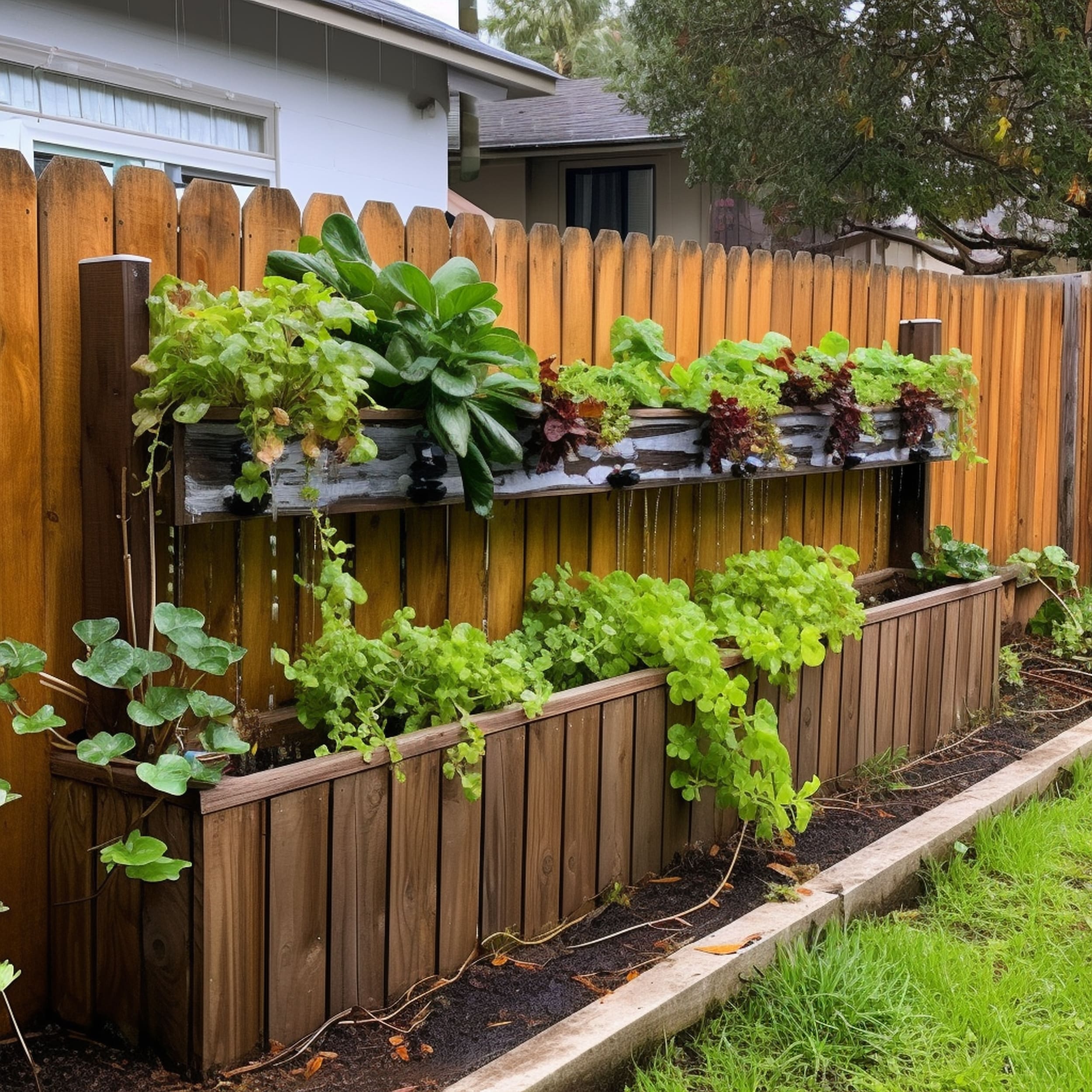 DIY Style Fence Planter Using an Old Rain Gutter