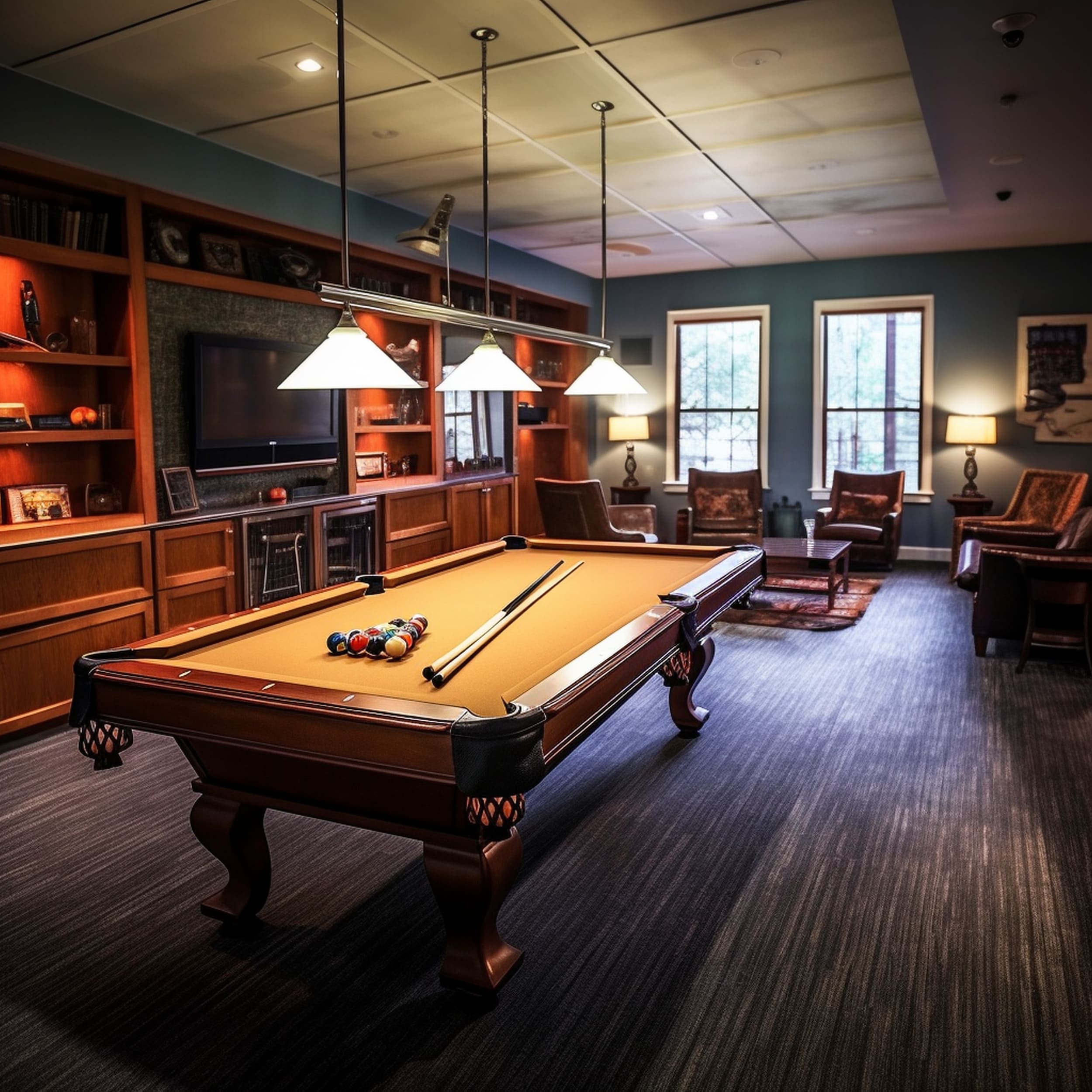 Game Room With Pool Table