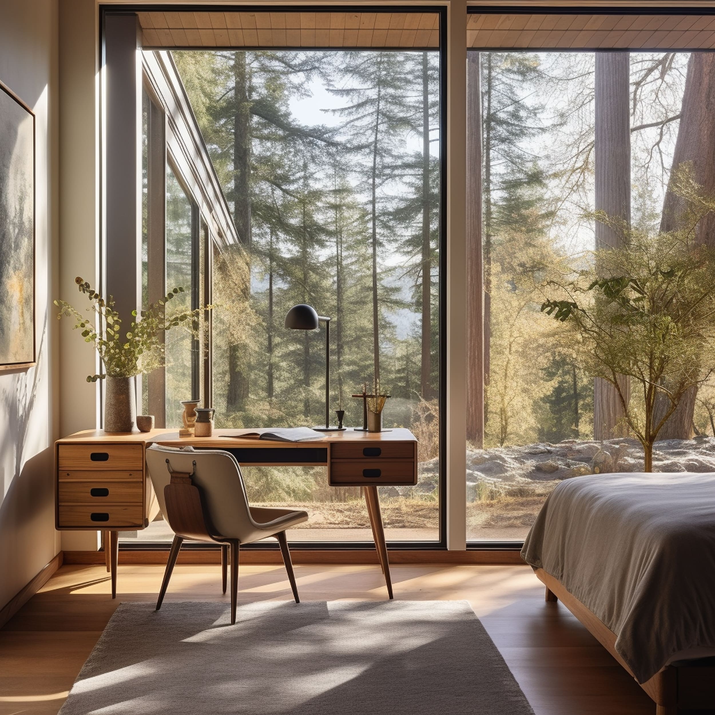Bedroom With Desk by the Window