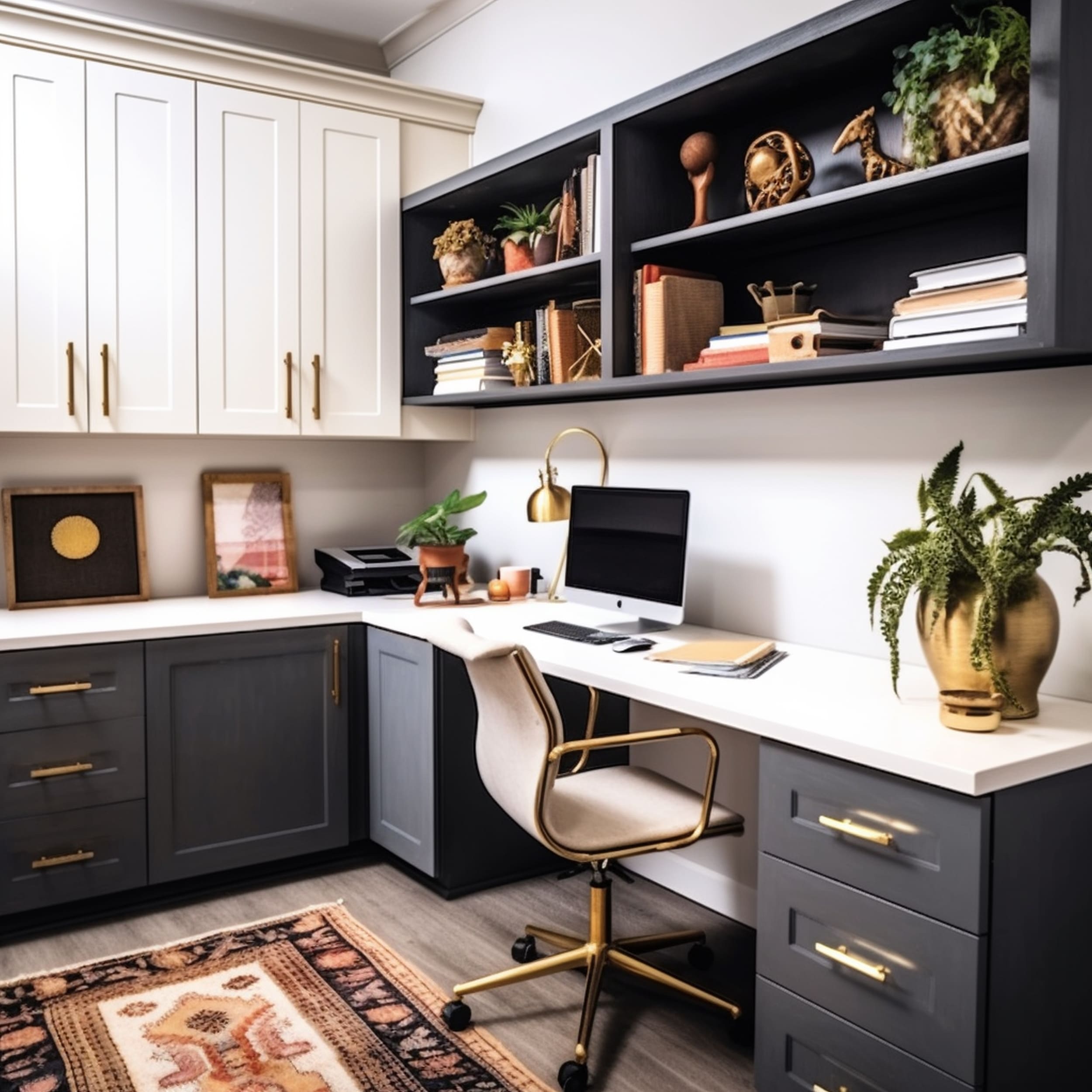 Desk Against The Wall in a Windowless Room