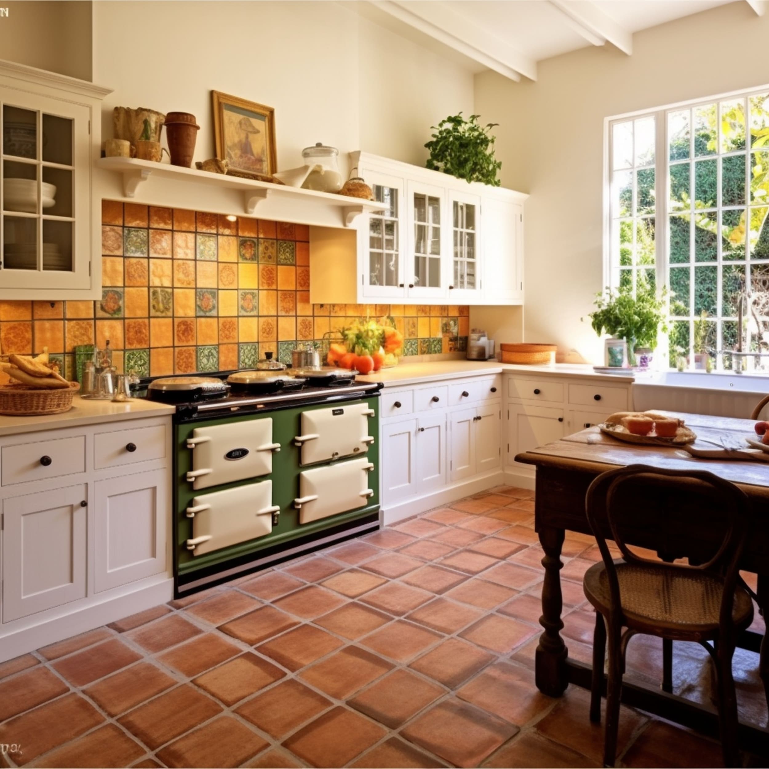 Mexican Inspired Bathroom With Terracotta Floor Tiles