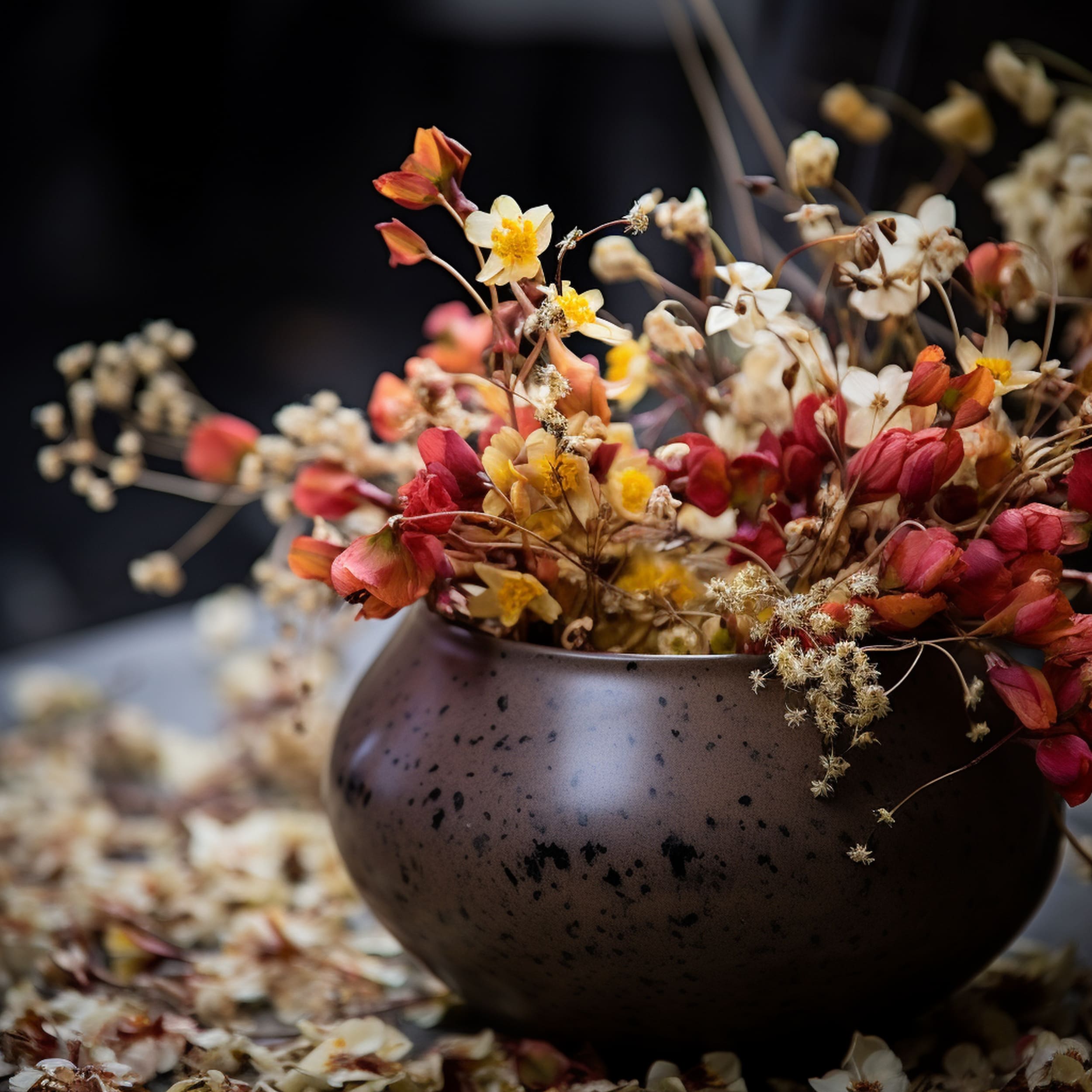 Bowl Vase With Flowers