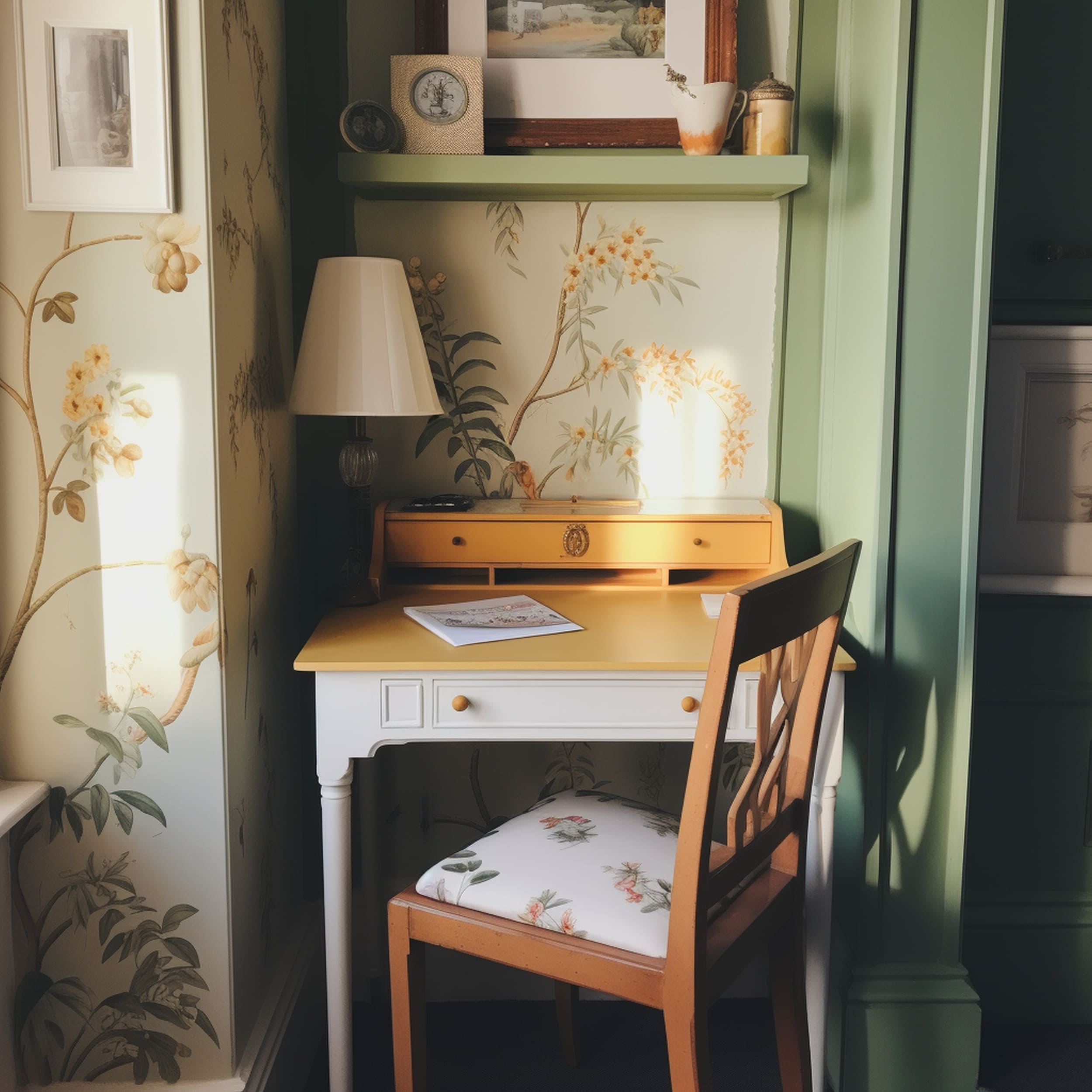 Bedroom With Desk in an Alcove