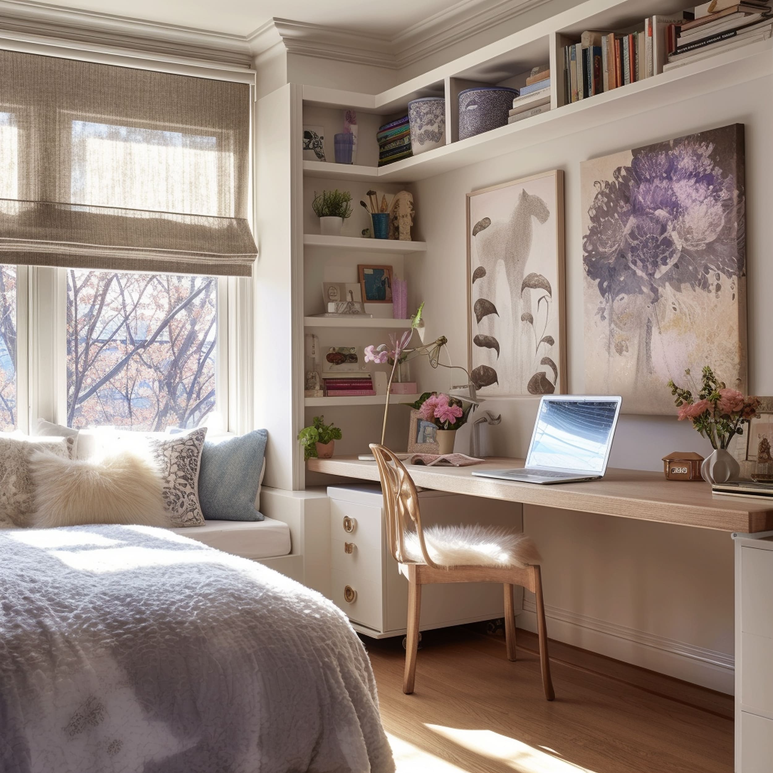 Bedroom With Desk in Front of it