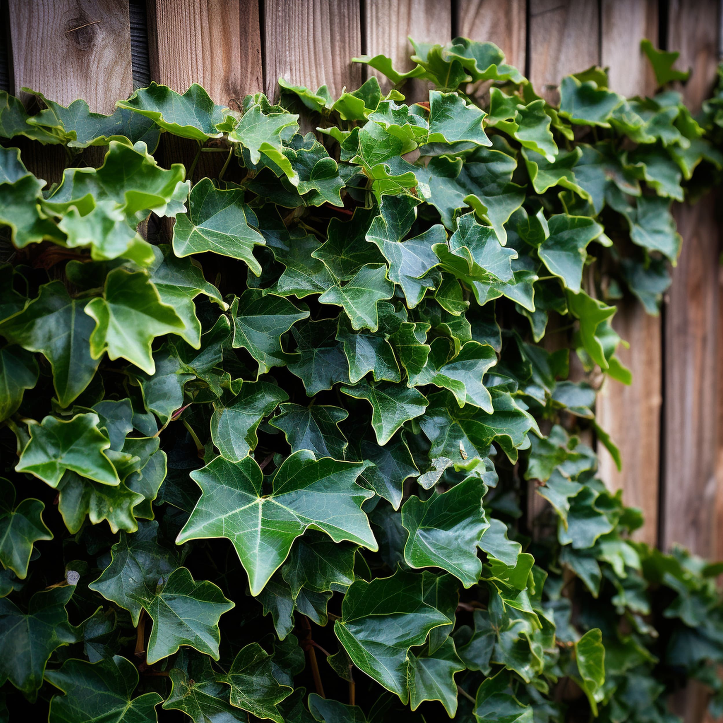 English Ivy Plant Growing on Fence