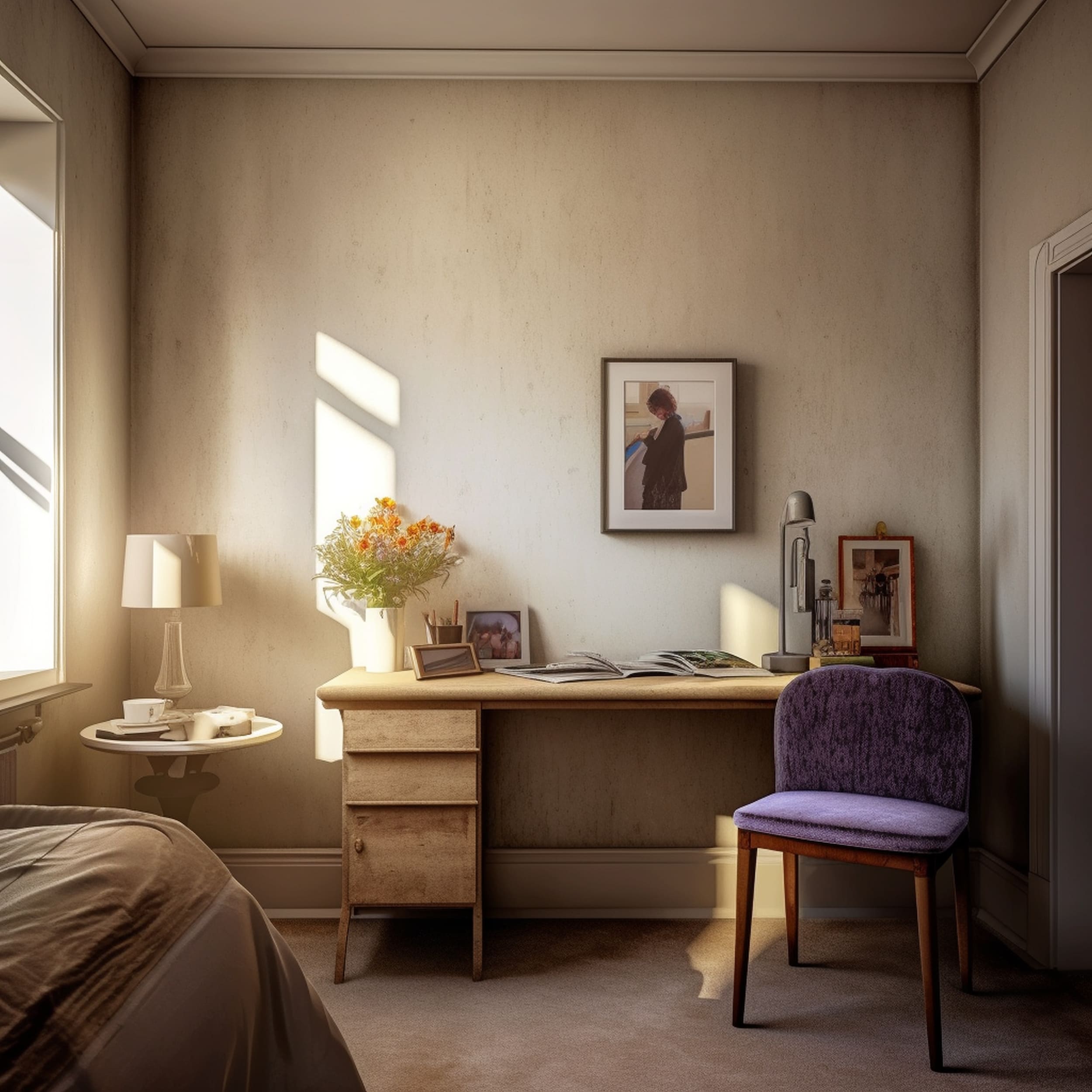 Bedroom With Desk in a Small Corner