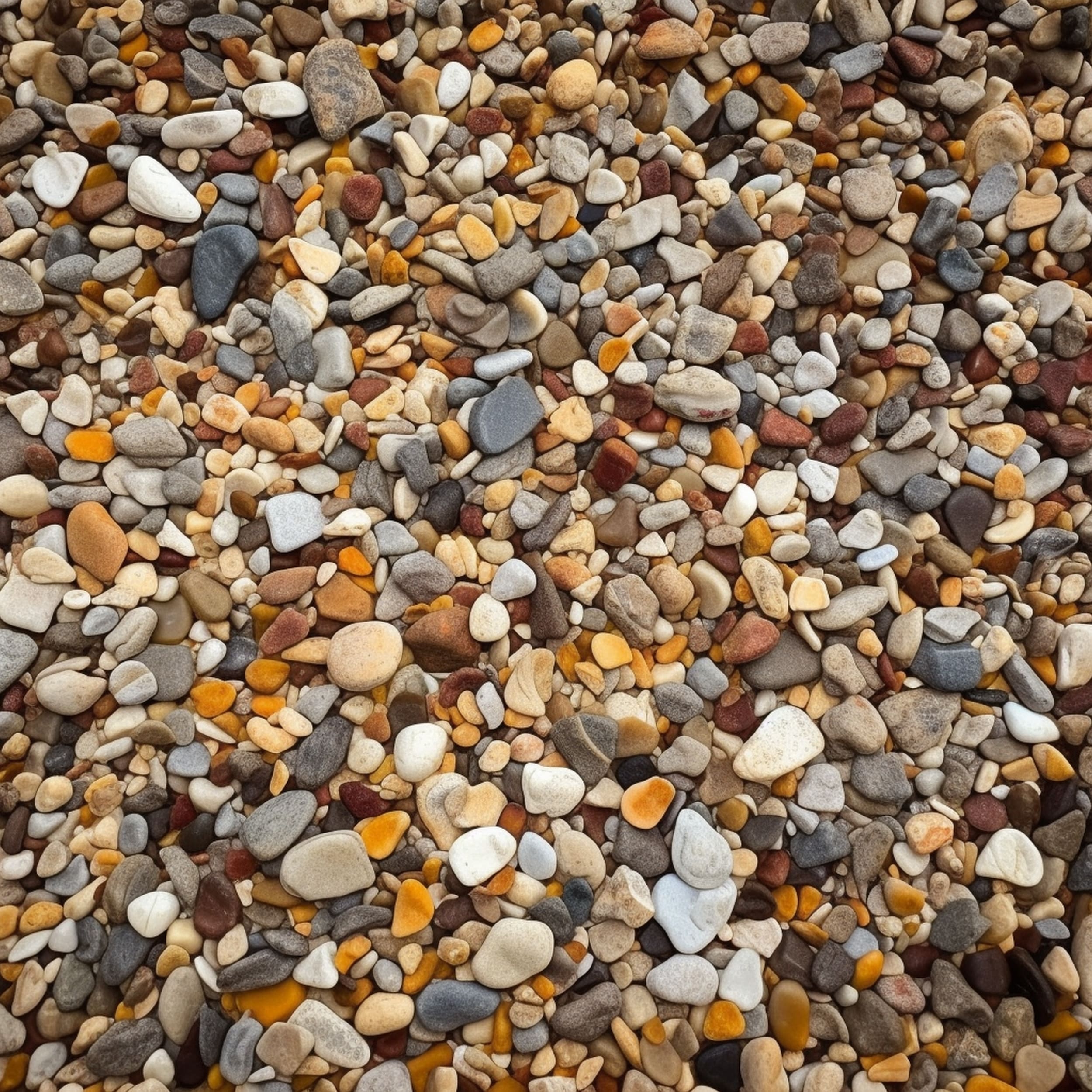 Assortment of Different Colored Pea Gravel Rocks