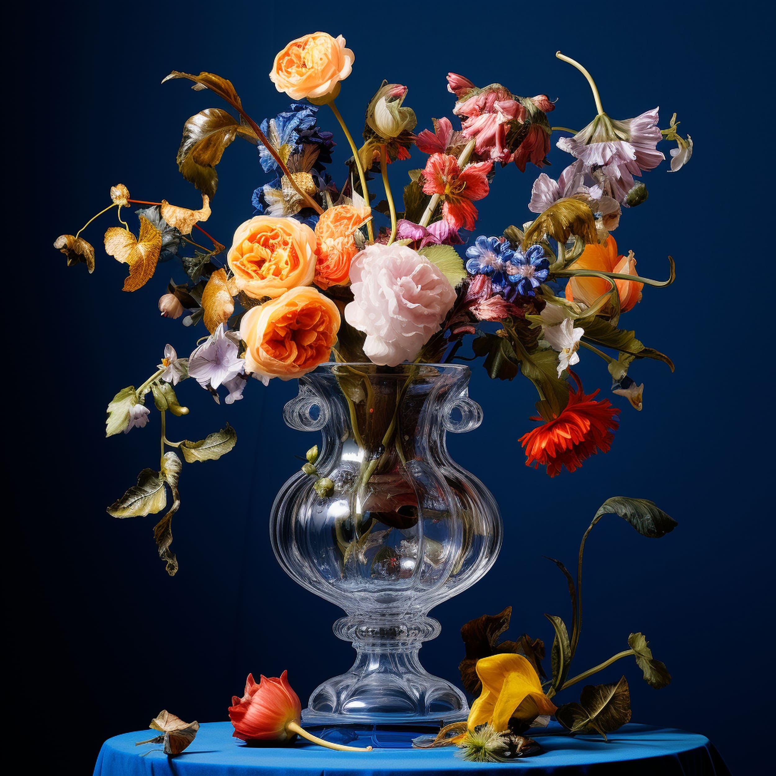 Pedestal Vase With Flowers
