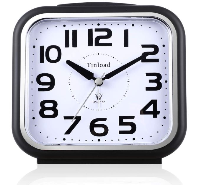 Silent Analog Alarm Clock Non Ticking