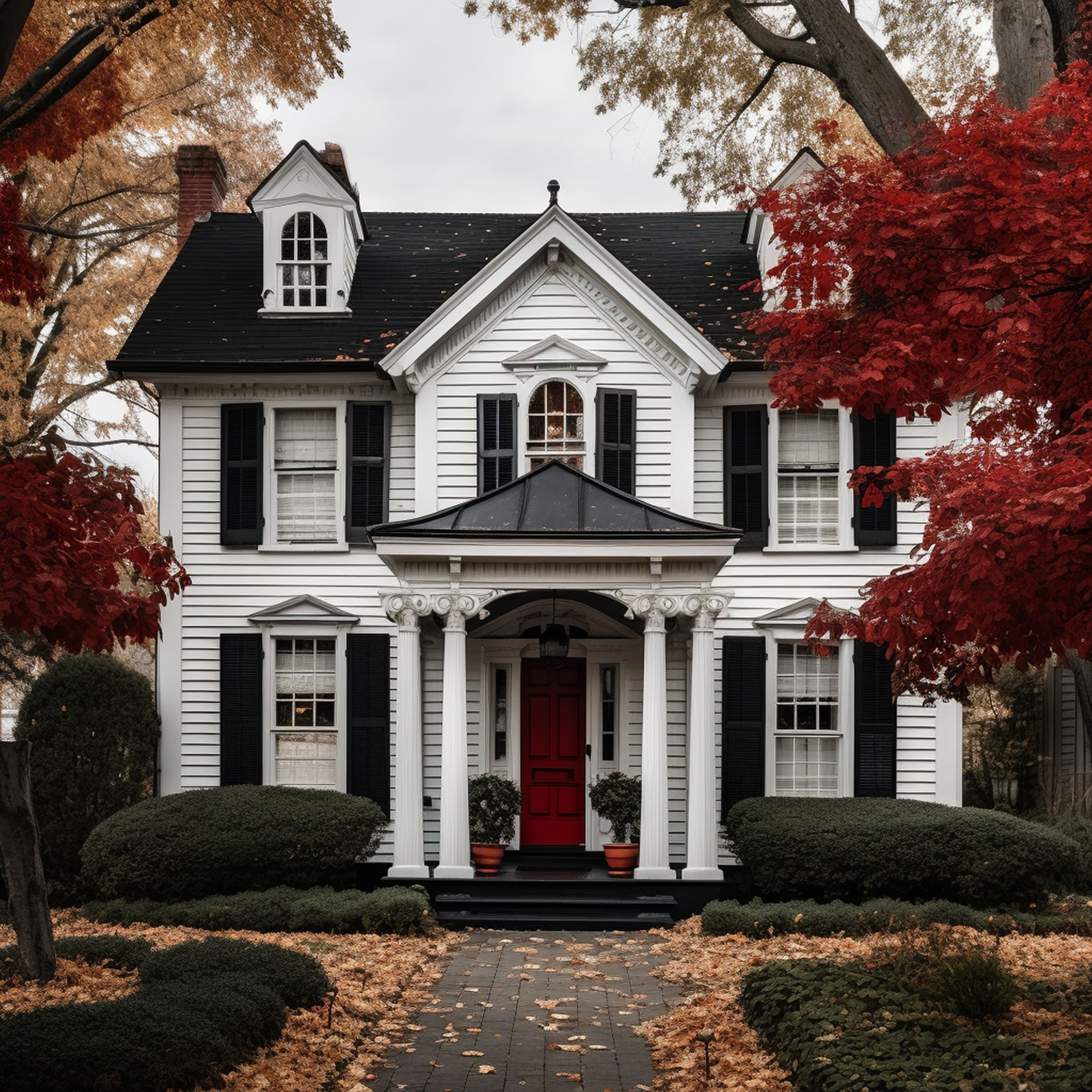 White House With a Black Roof