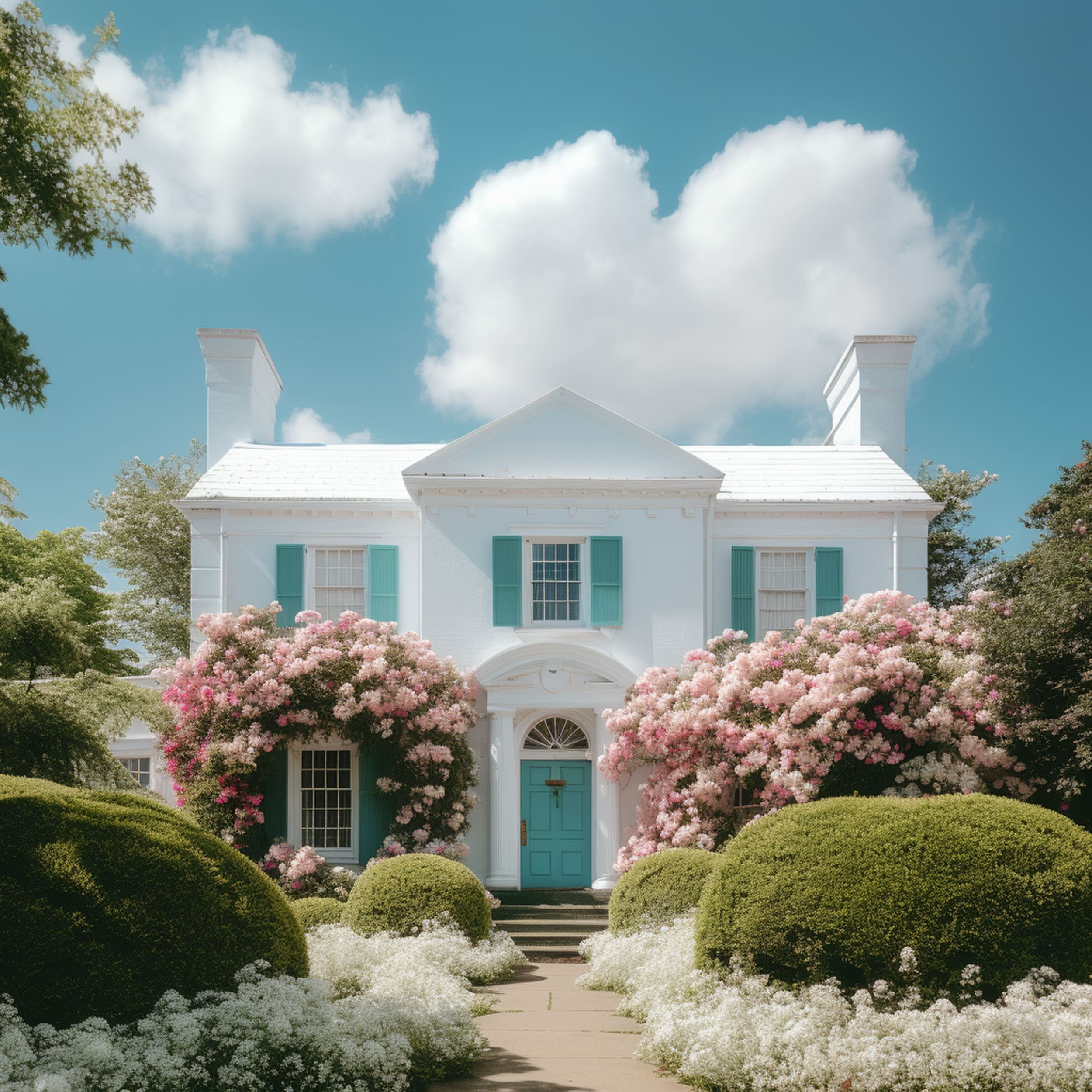 White House With a White Roof