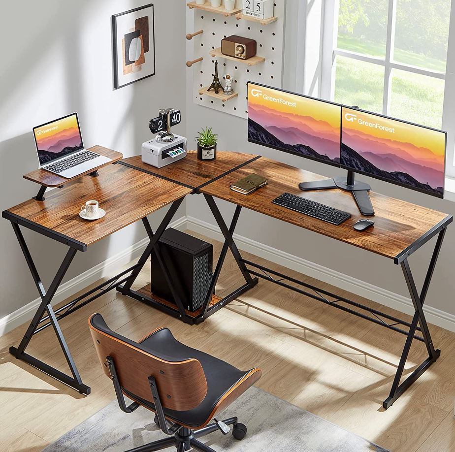 Brown L Shaped in a Corner