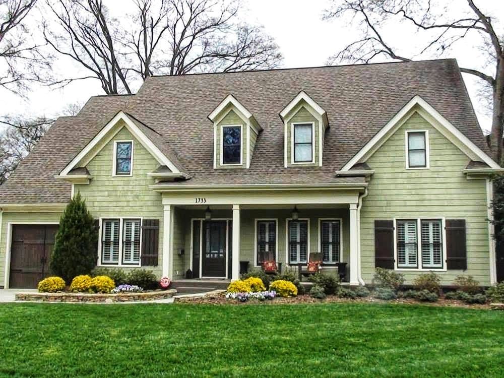 Gray Roof on a Green House
